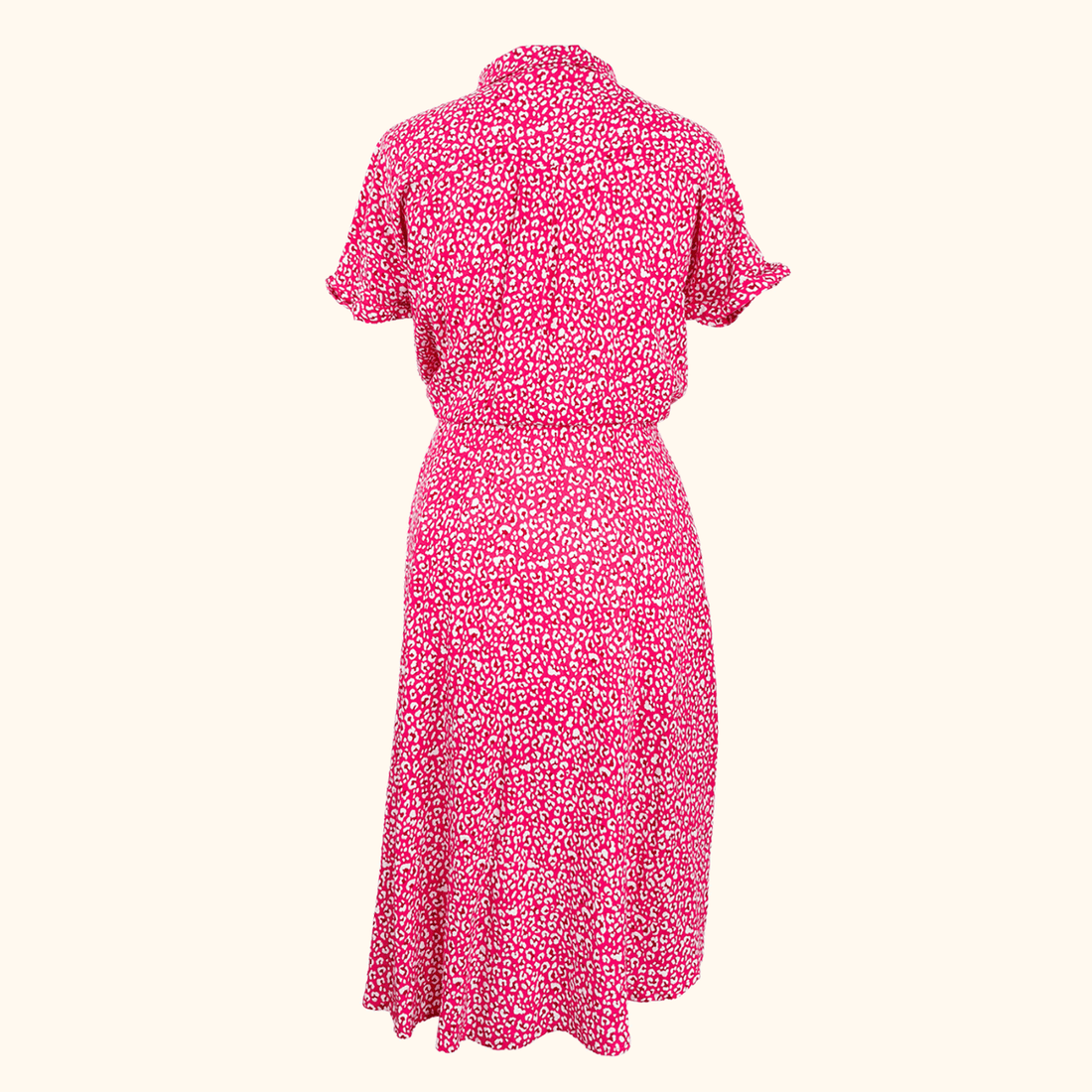 Hush Pink Leopard Print Hattie Shirt Midi Dress - Size 8 Hush
