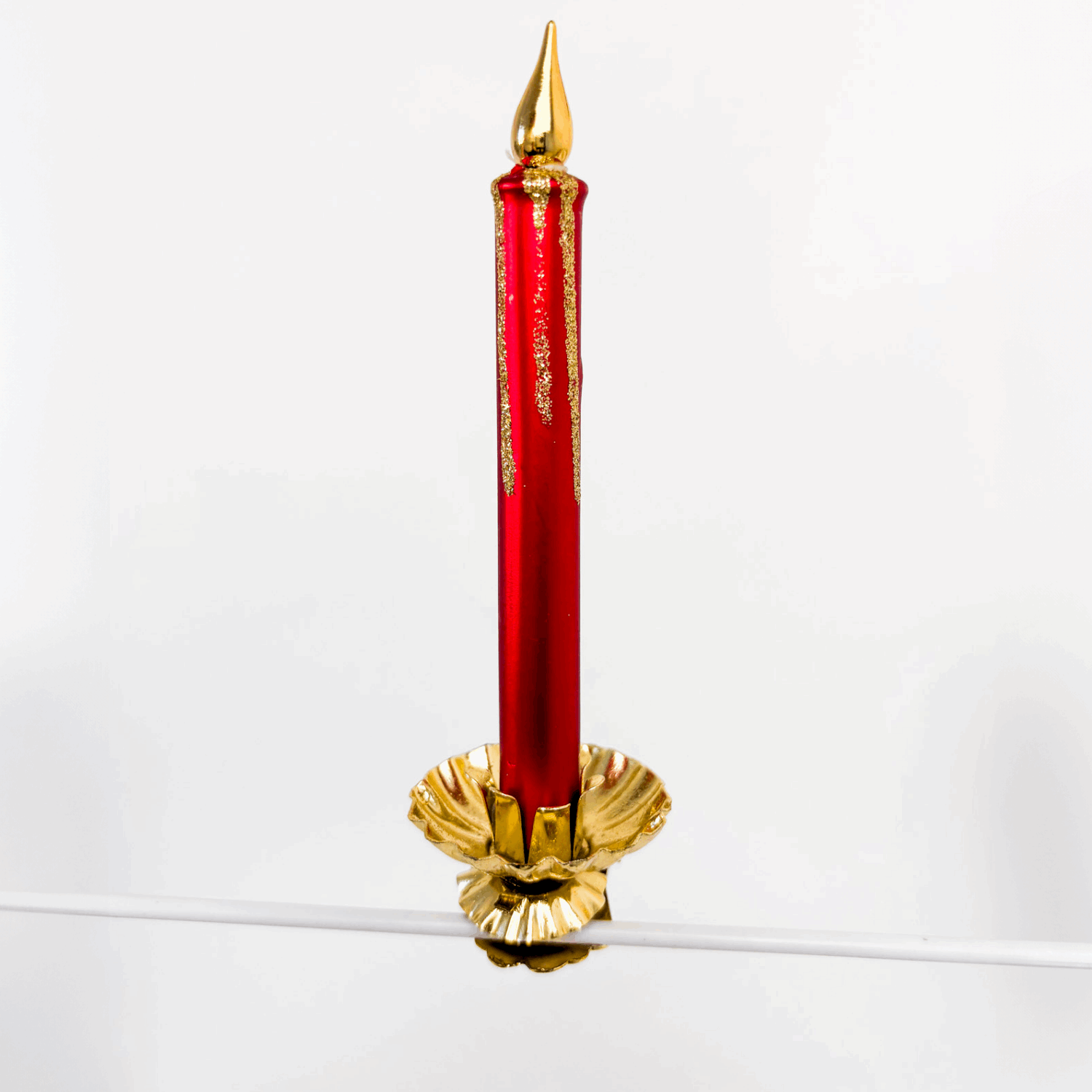 Red and Gold Clip on Candle Tree Decorations Set of 5 Sunshine Thrift