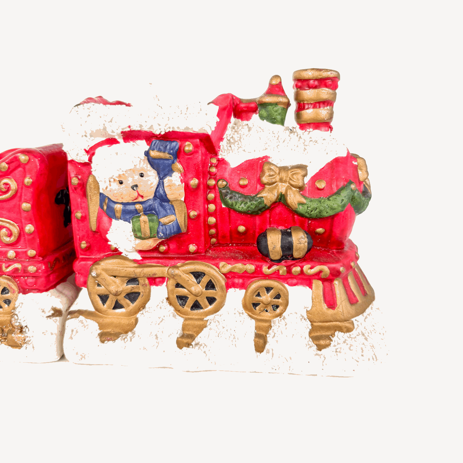 Vintage Ceramic Christmas Train Tea Light Holder 4 Piece Sunshine Thrift