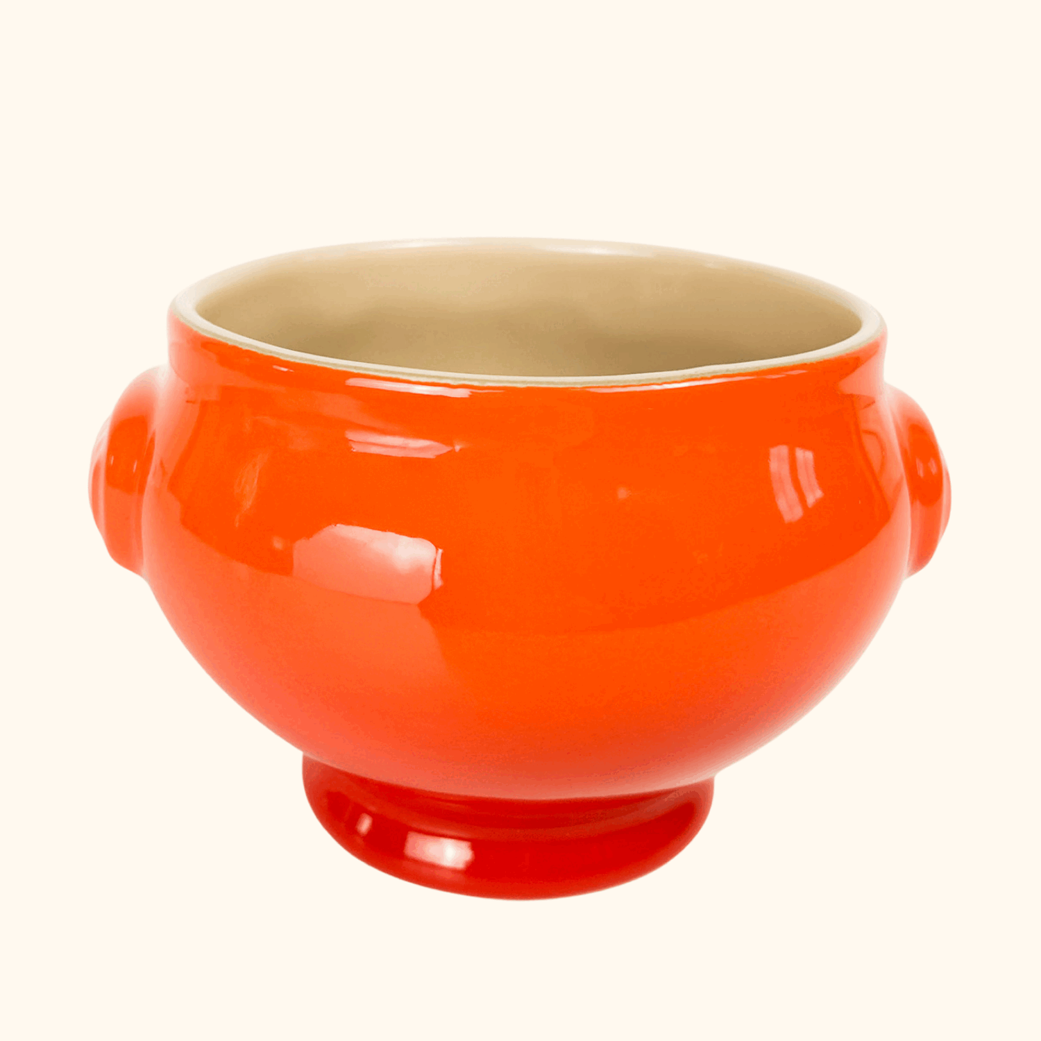 Le Creuset Volcanic Orange Stoneware Soup Bowl - - Kitchenware