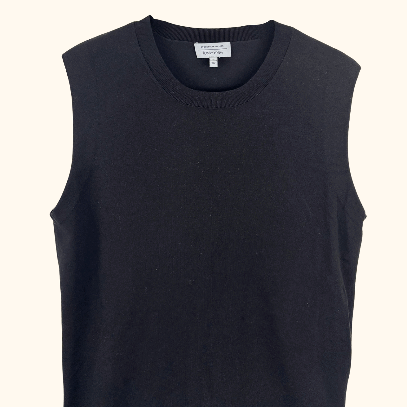 & Other Stories Black Sleeveless Mini Dress - Size Large & Other Stories