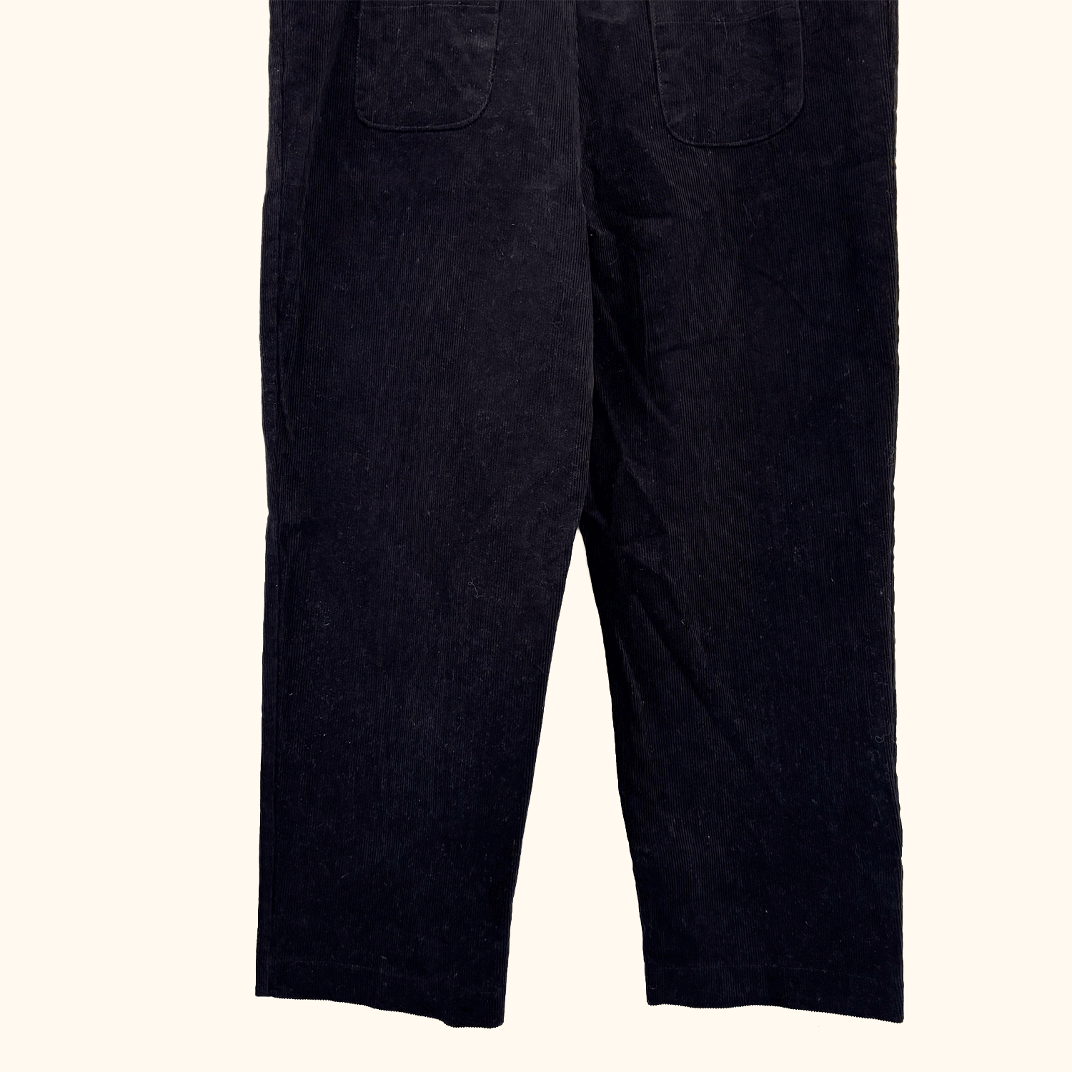 Olive Black Corduroy Cropped Dungarees - Size S/M