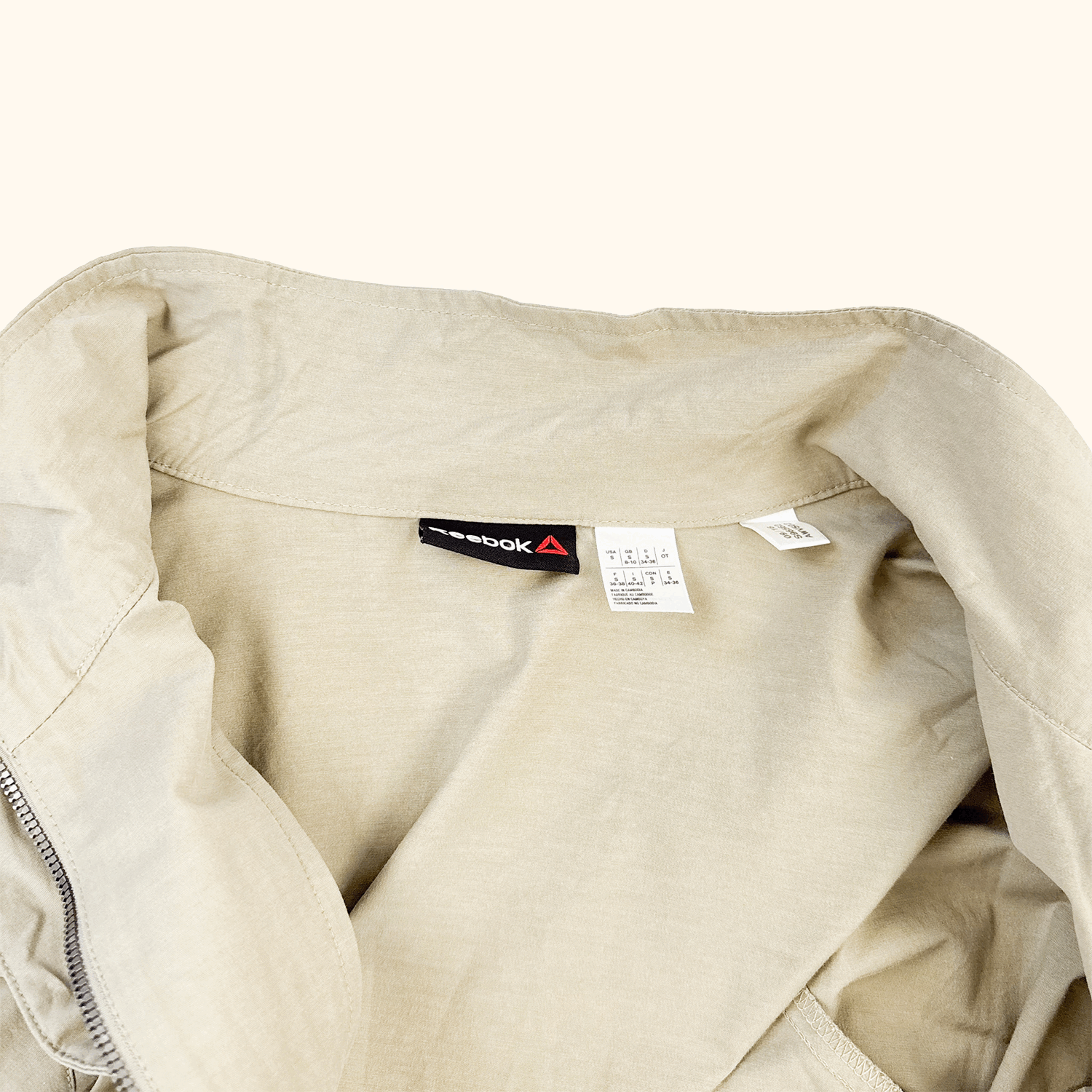 Reebok Noble Fight Fishtail Khaki Parka Jacket - Size Small