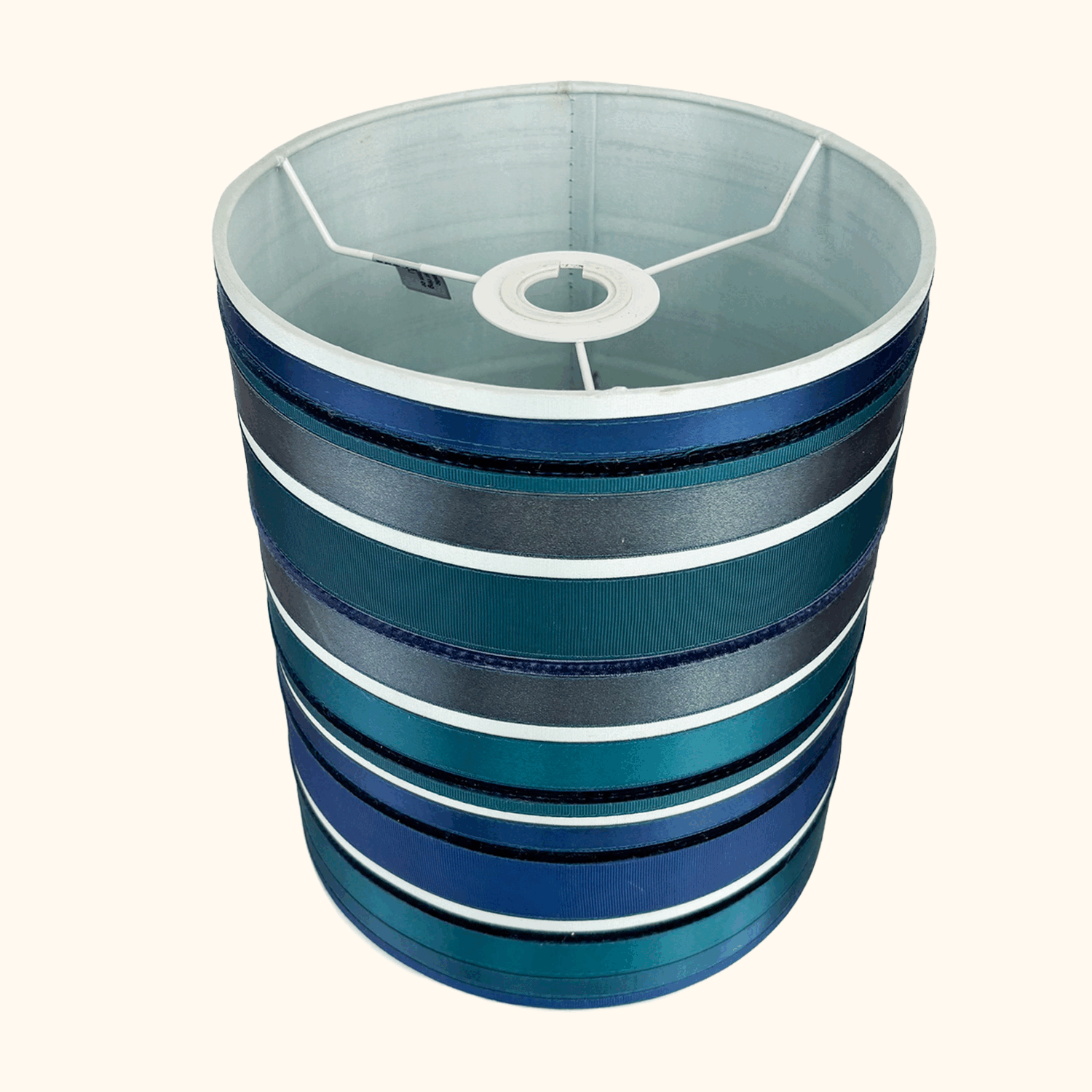 Tall Teal Ribbon Drum Lampshade