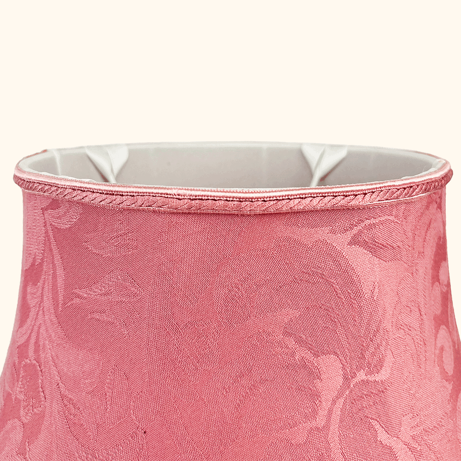 Large Pink Damask Fabric Bell Lampshade