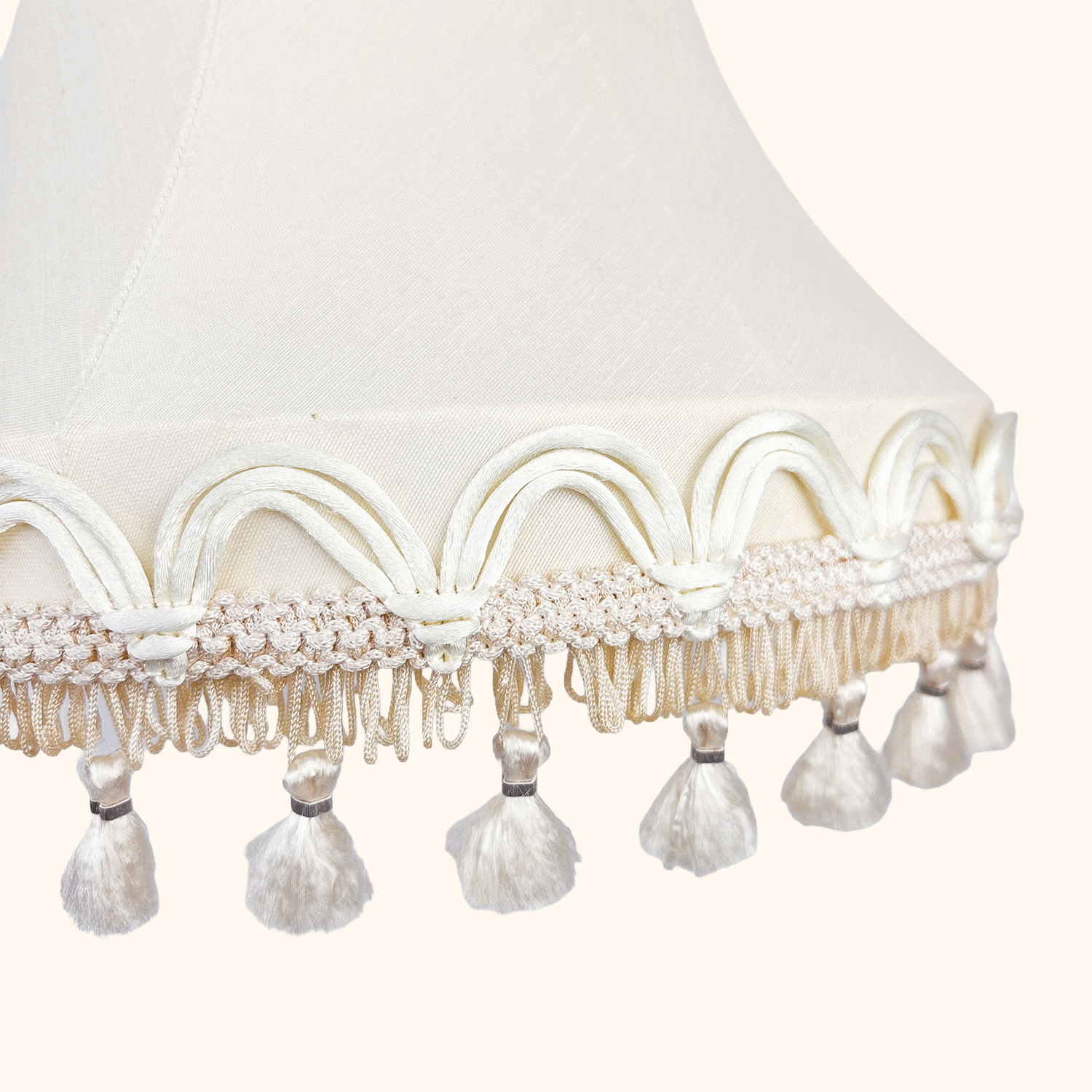Victorian Style Cream Tassel Large Lampshade