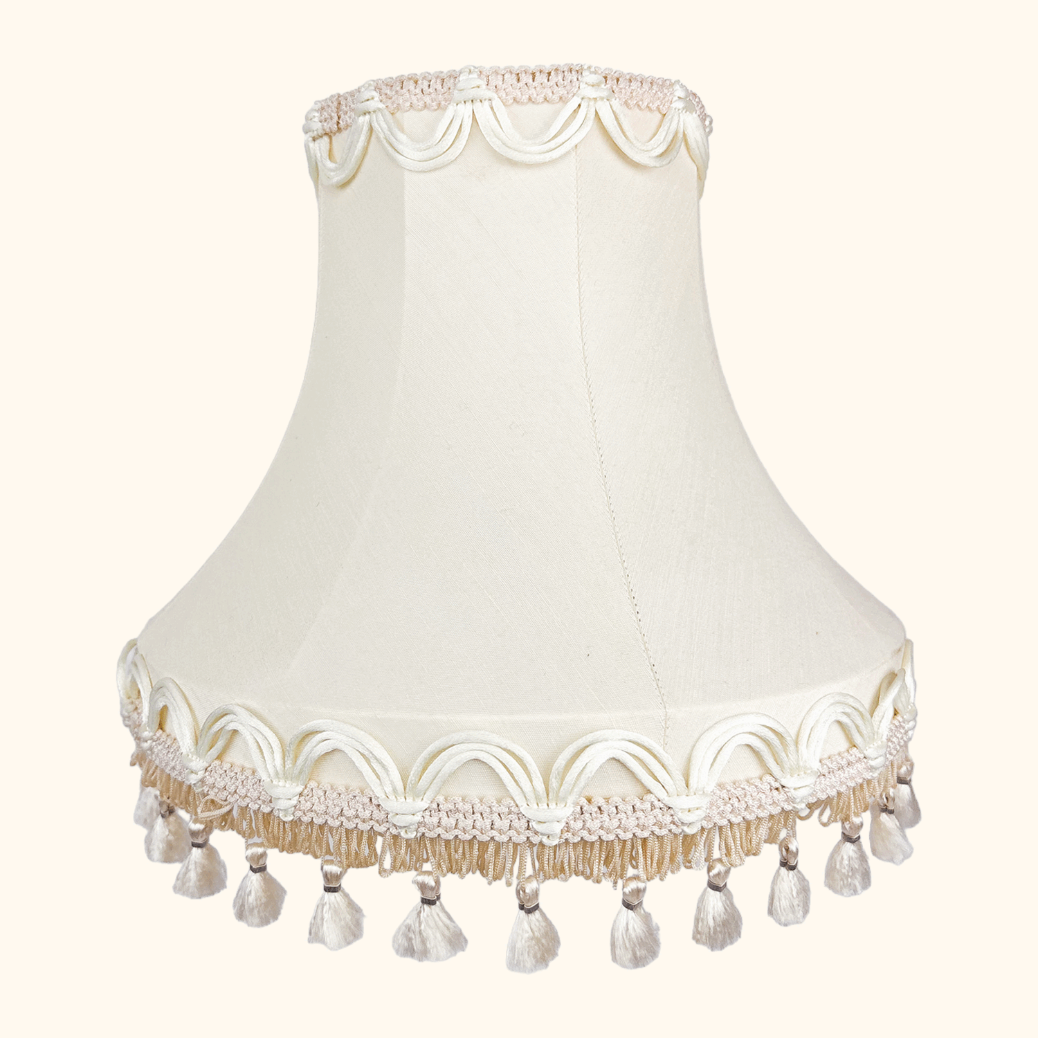 Victorian Style Cream Tassel Large Lampshade