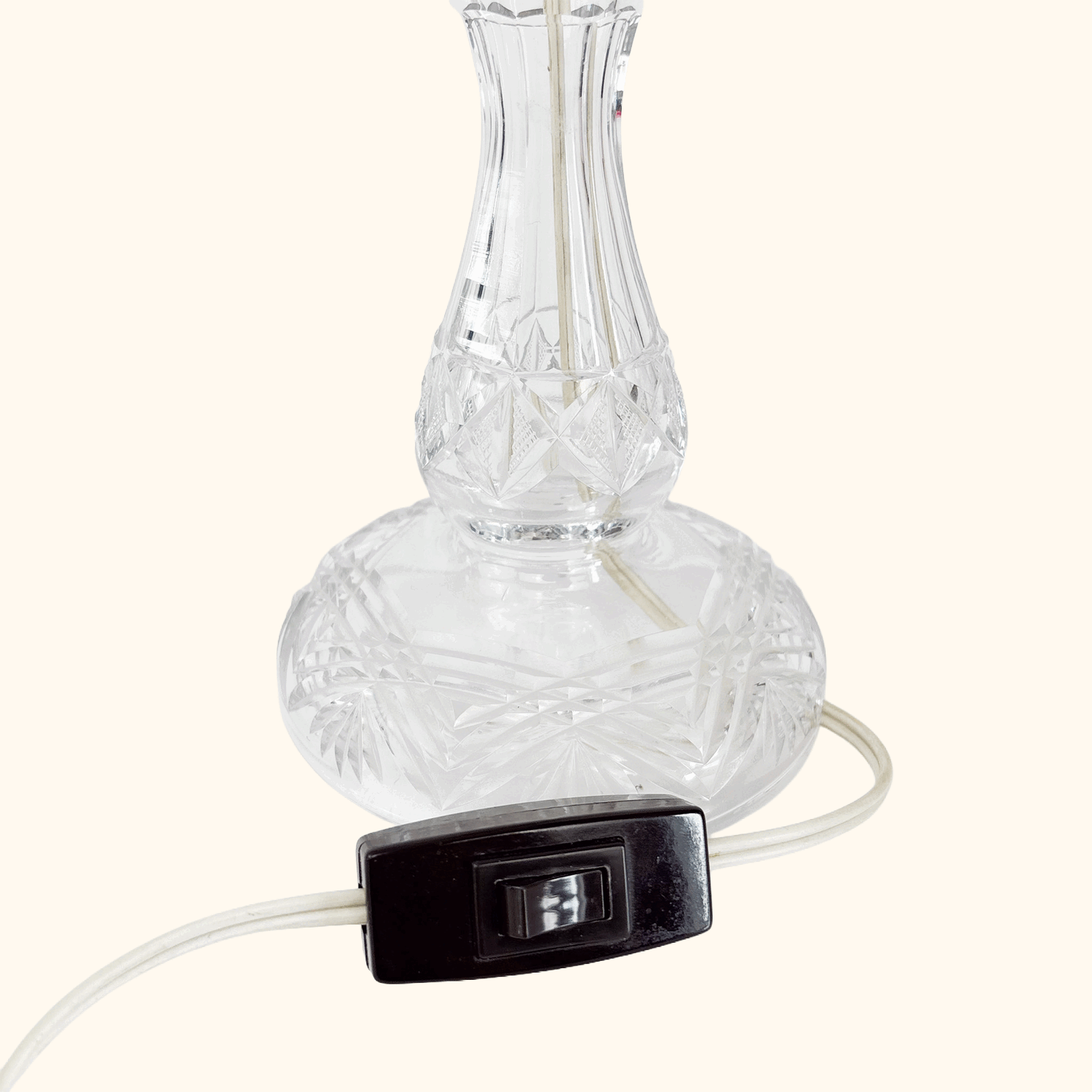 Vintage Cut Glass Candlestick Lamp Base