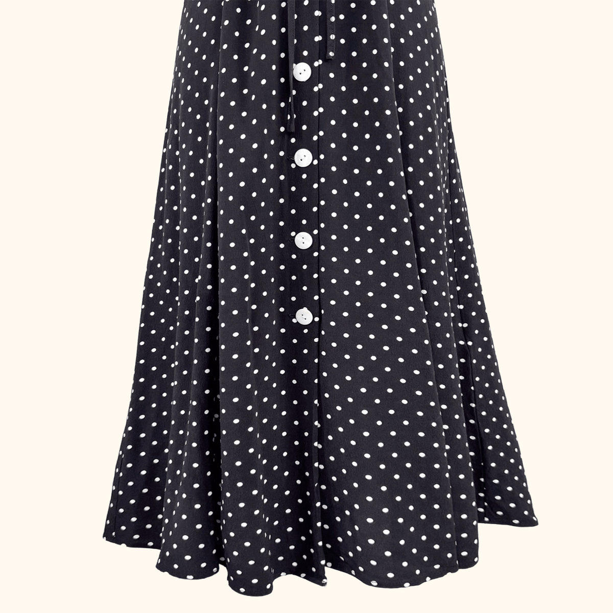 Kitri Black Polka Dot Retro Midi Dress - Size 6