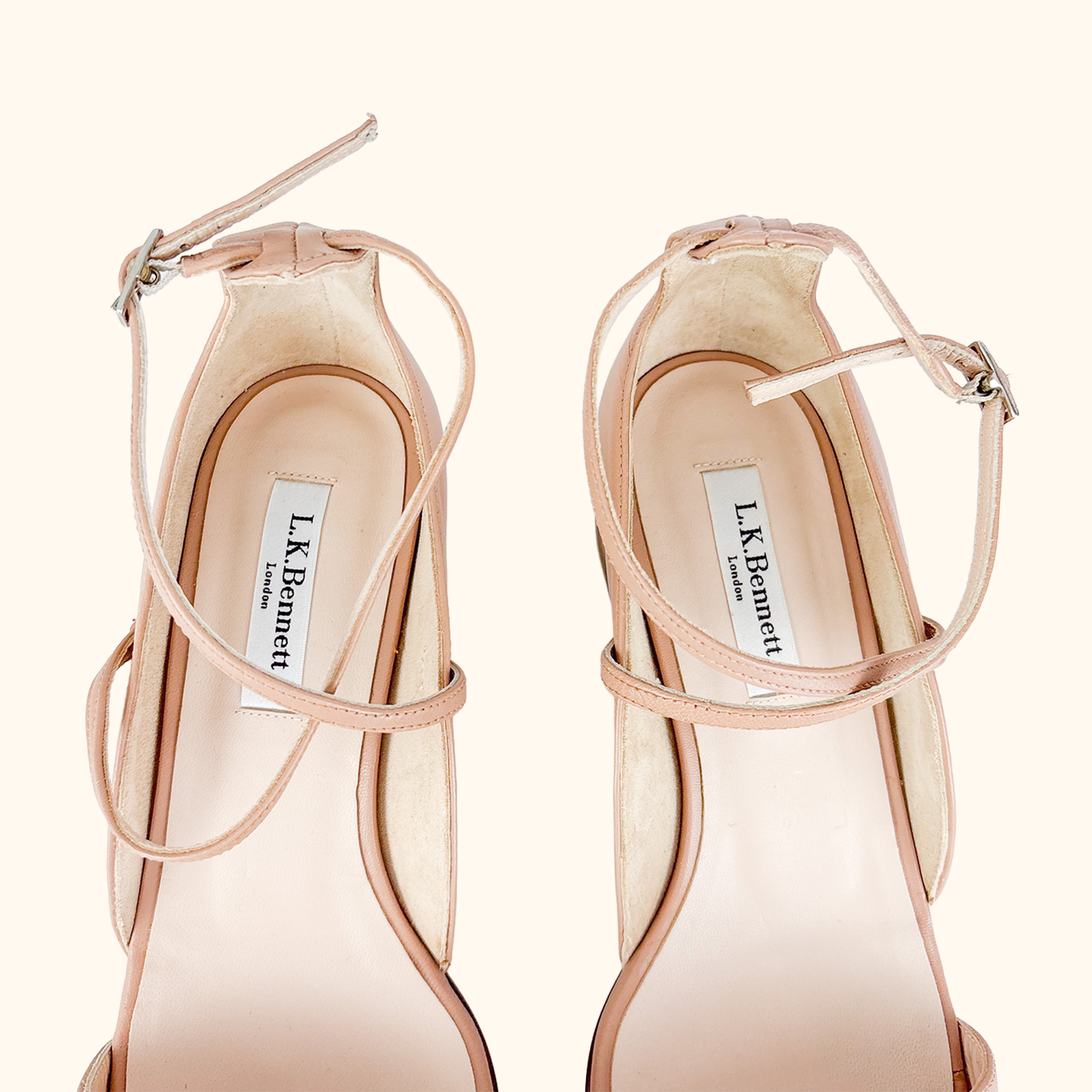 L.K. Bennett Dina Peep toe Leather Heel Sandals - Size 5