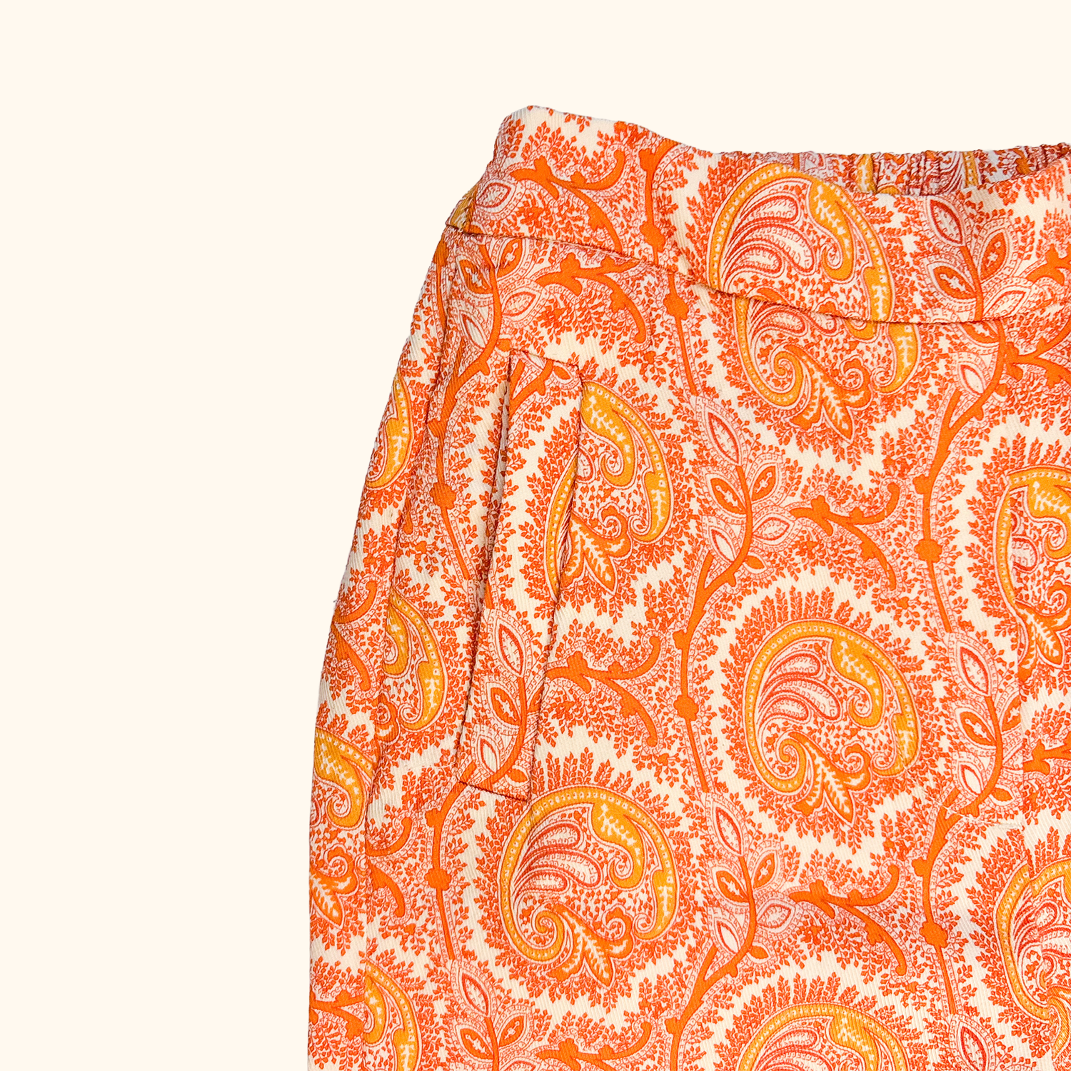 & Other Stories Orange Paisley Wide Leg Trousers - Size 6