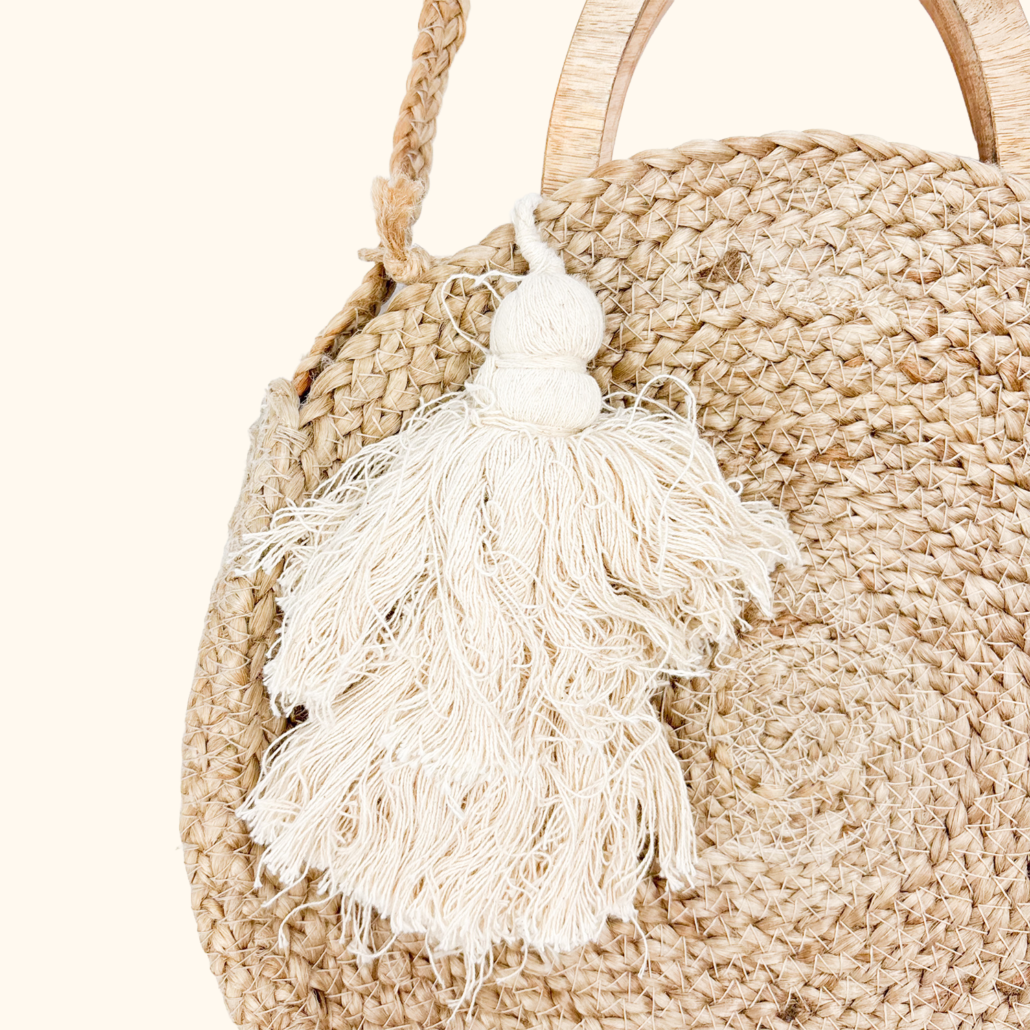 Zara Round Jute Crossbody Bag