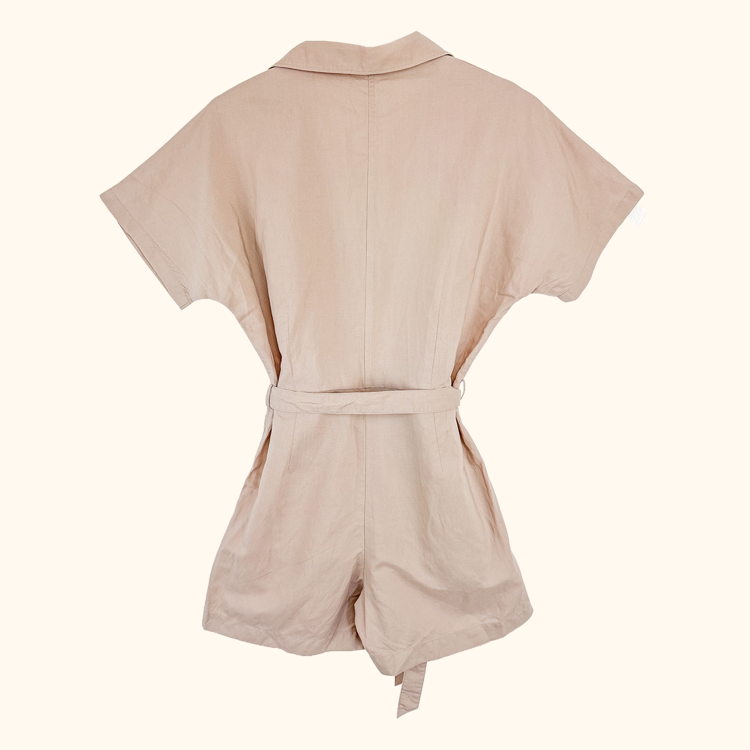 Uniqlo Beige Linen Blend Playsuit - Size Small