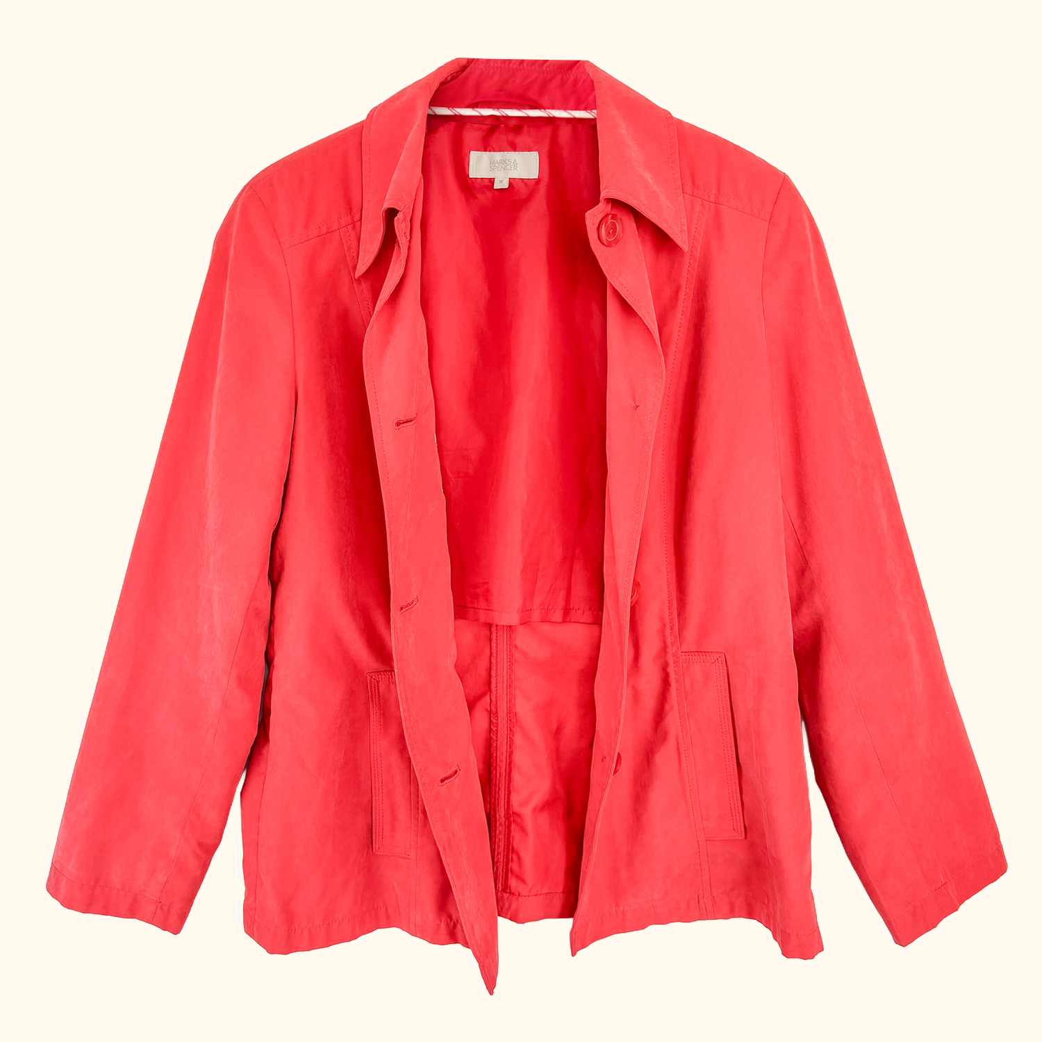 M&S Red Soft Touch Smart Jacket - Size 10