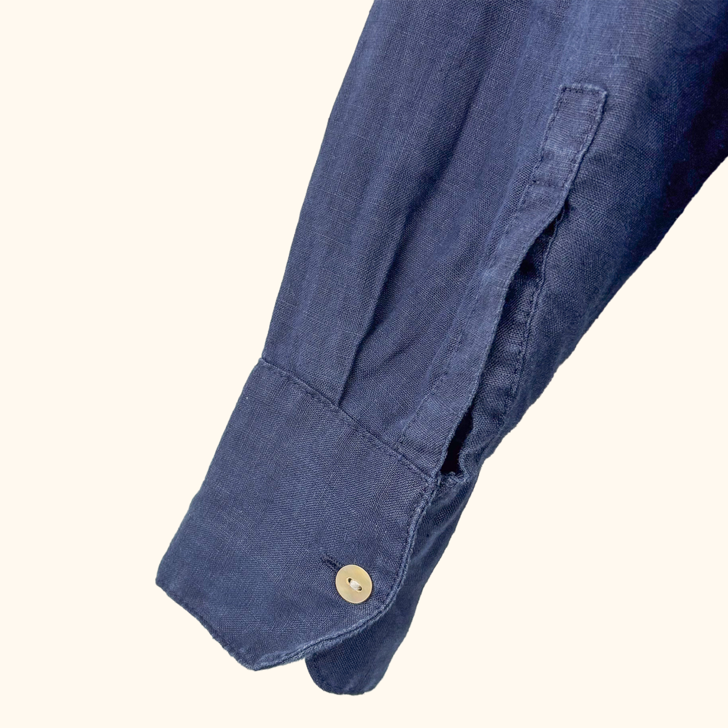 M&S Navy Blue Linen Shirt - Size 12