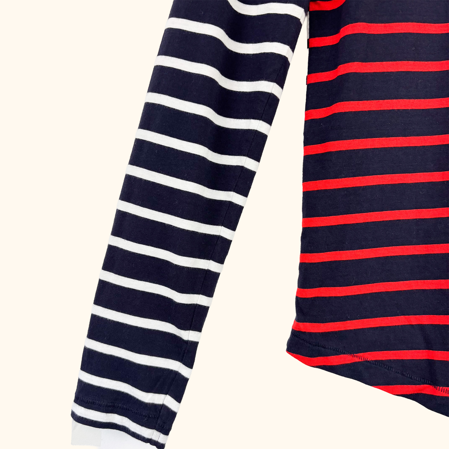 Cos Contrast Stripe Long Sleeve Top - Size Small
