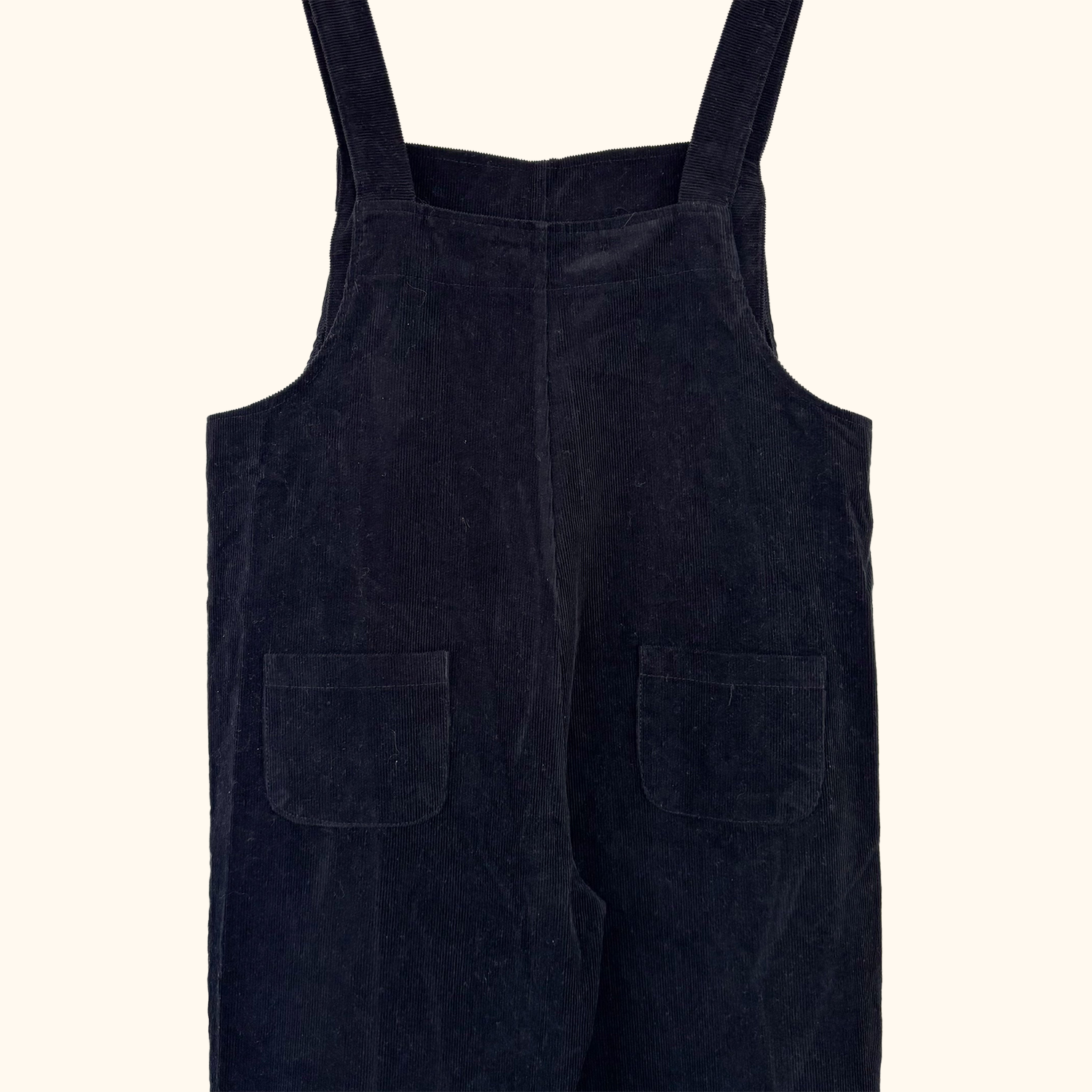 Olive Black Corduroy Cropped Dungarees - Size S/M