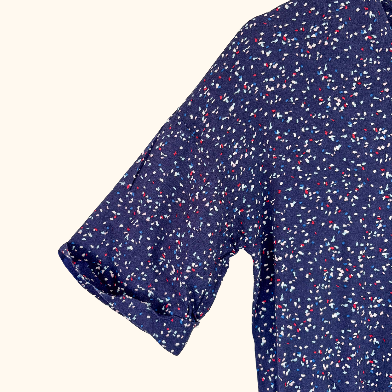 Comptoir des Cotonniers Navy Short Sleeve Playsuit - Size Small