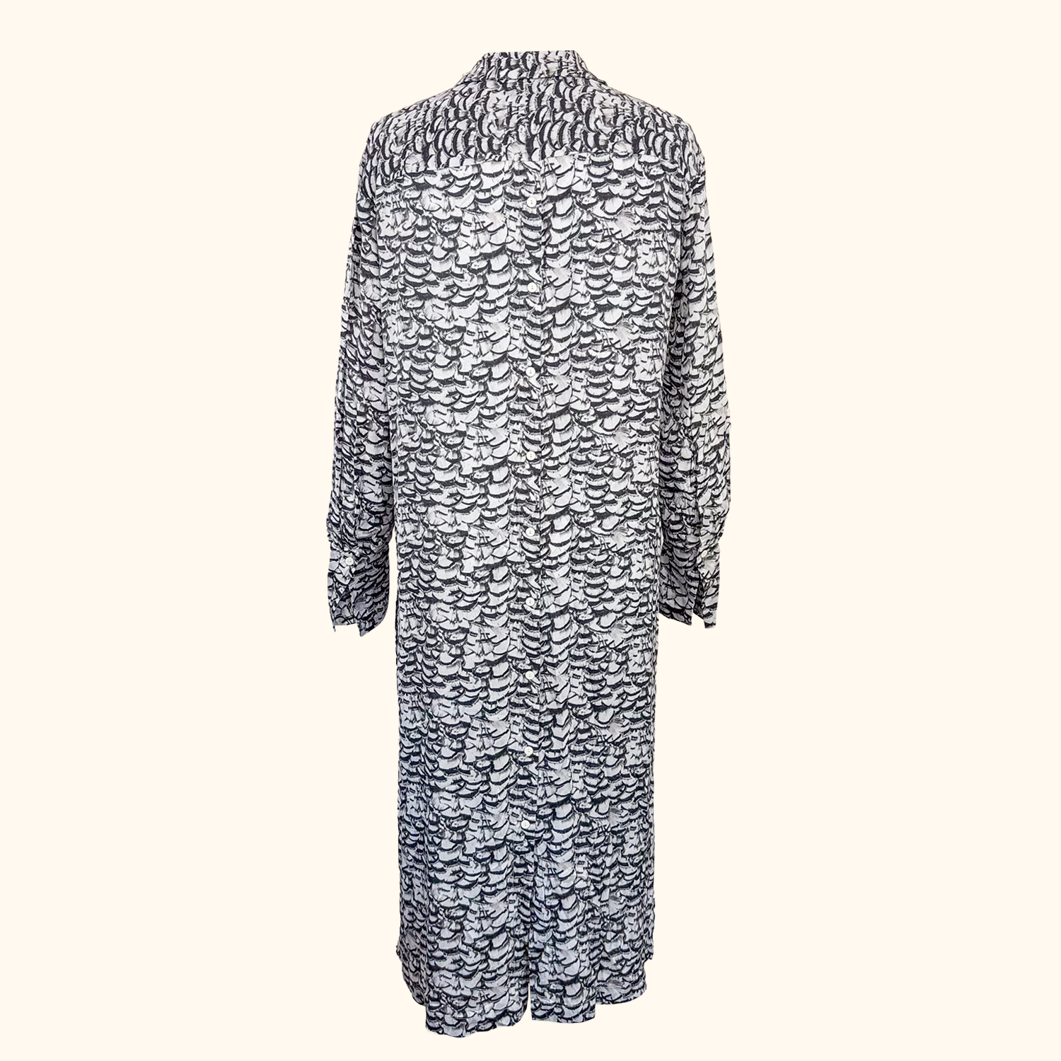 Allsaints Long Sleeve Feather Shirt Dress - Size Small