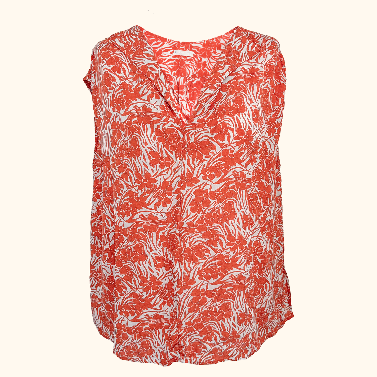 Arket Orange Floral Sleeveless Blouse - Size 8