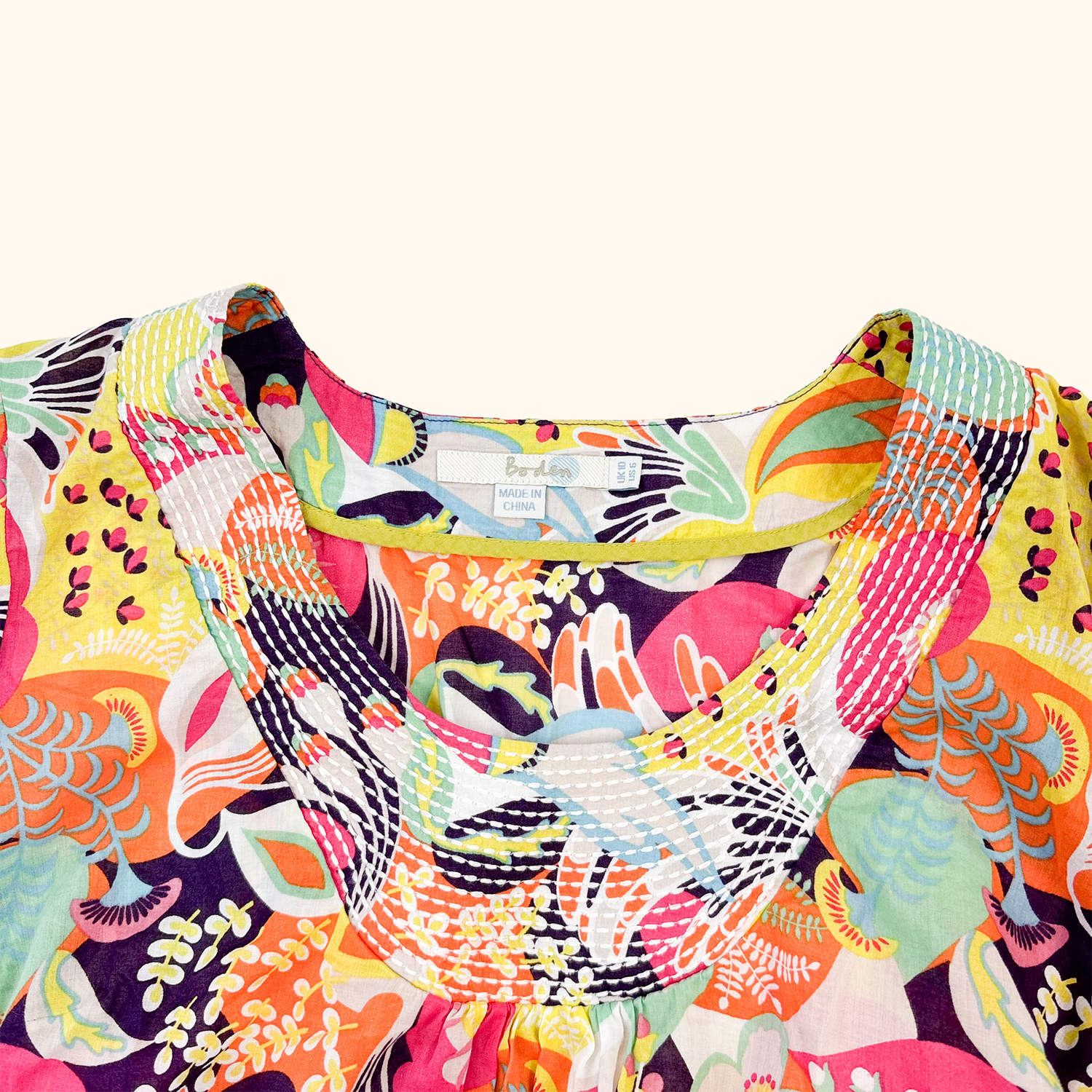Boden Abstract Floral Cotton Tunic - Size 10