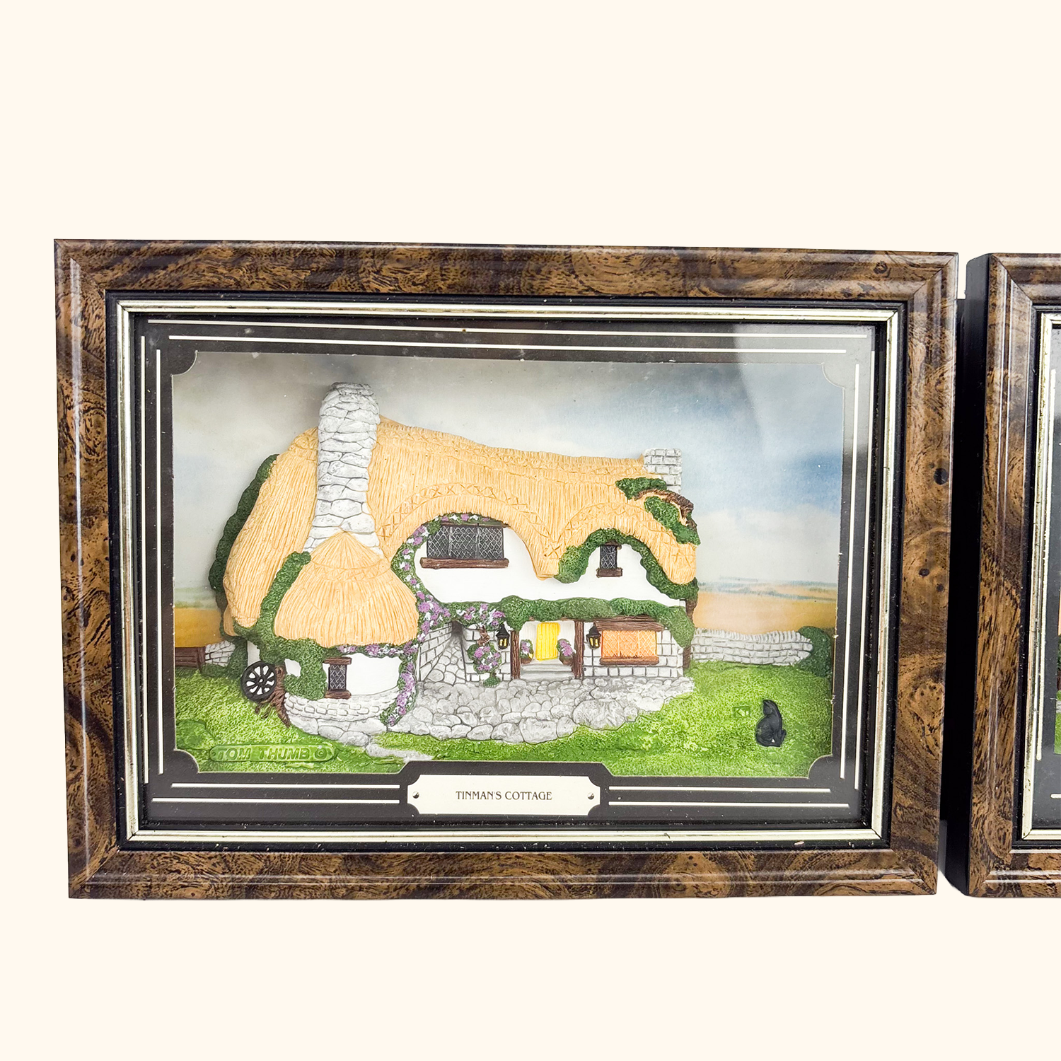 3D Framed Cottage Wall Art 1980s Vintage