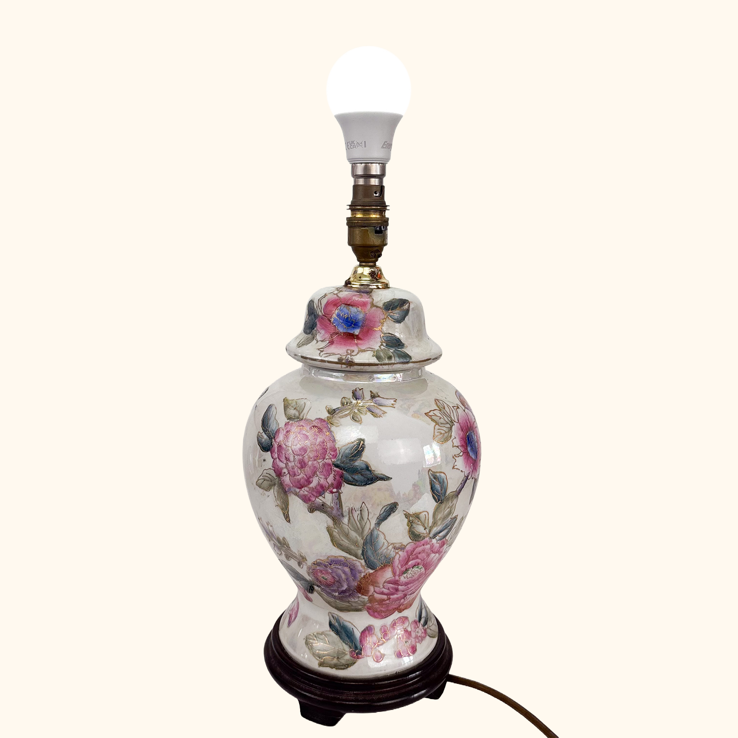 Chinese Ginger Jar Lamp Base Oriental Vintage 1990s