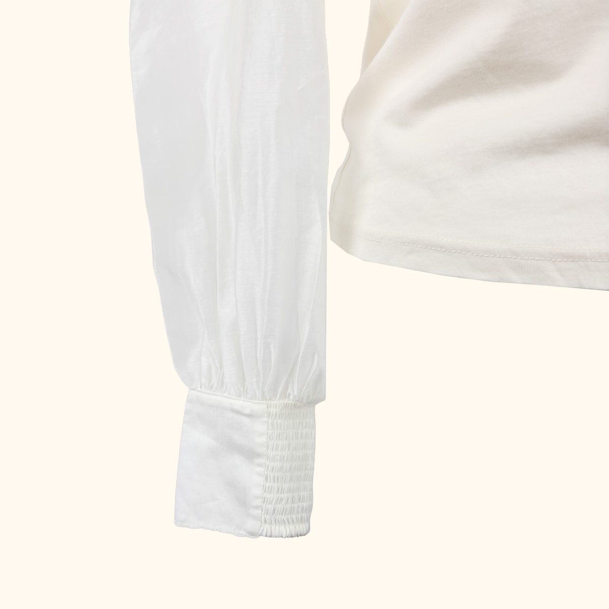 ME+EM Cream V-Neck Tulle Blouse - Size 8
