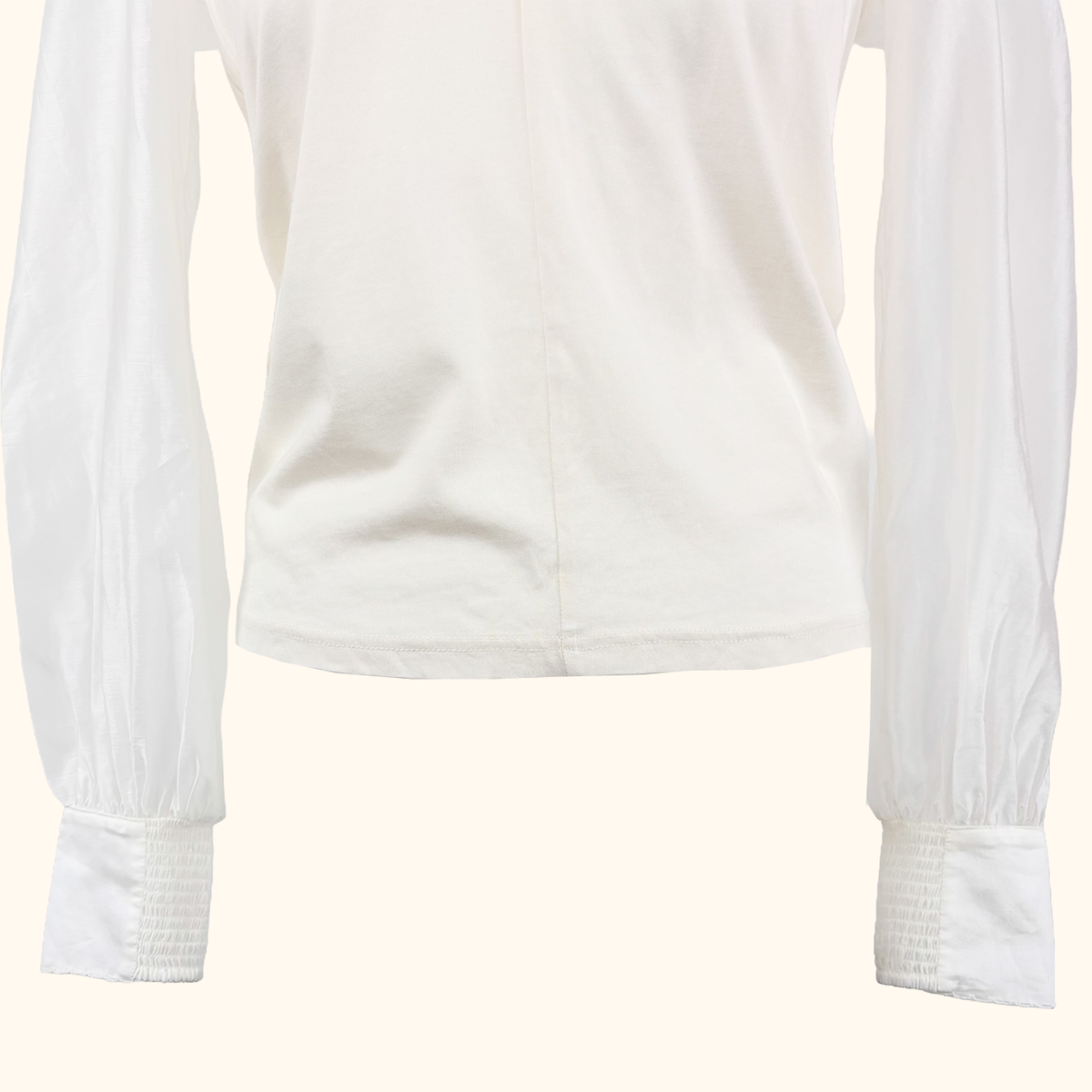 ME+EM Cream V-Neck Tulle Blouse - Size 8