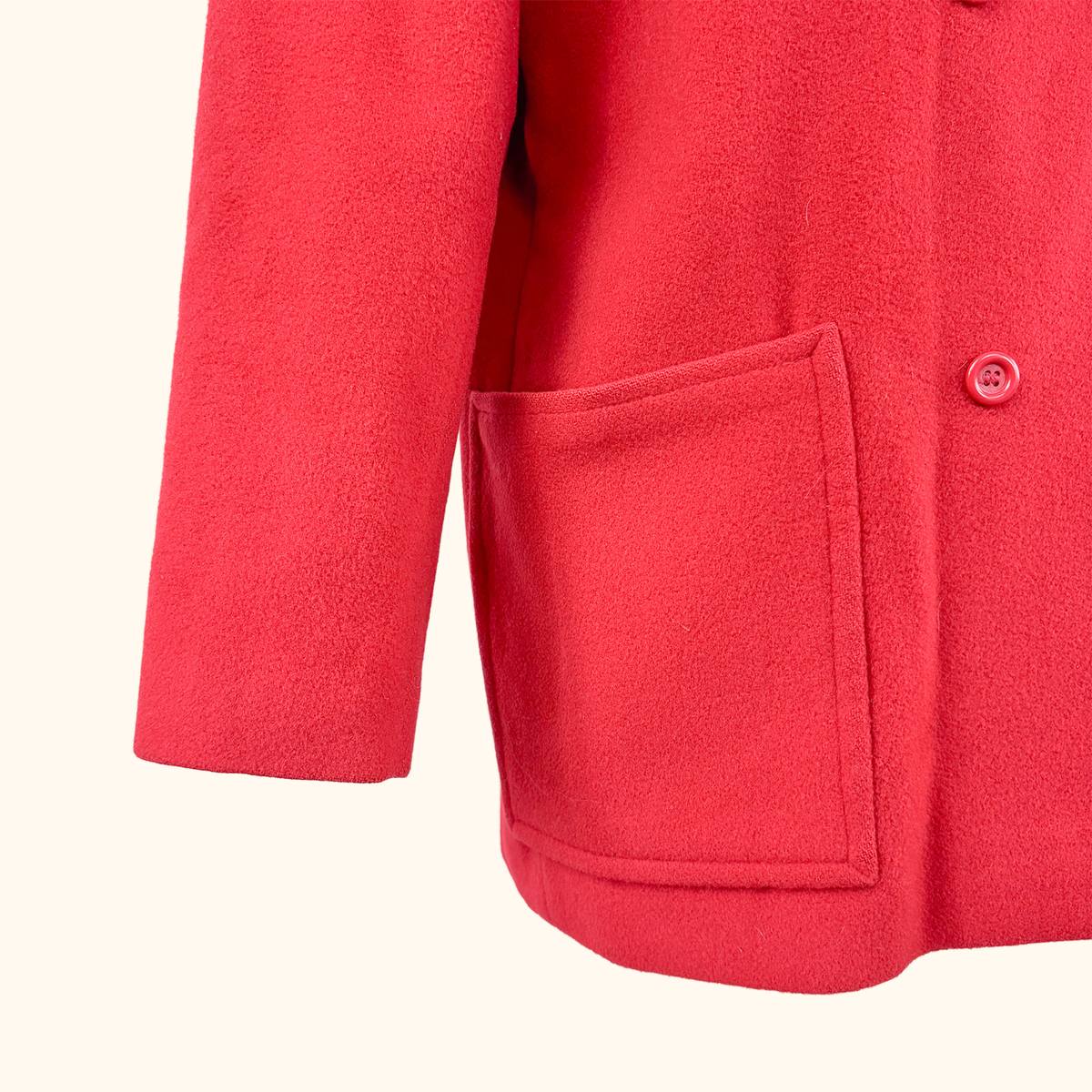 Vintage Planet Red Wool Peacoat - Size 12