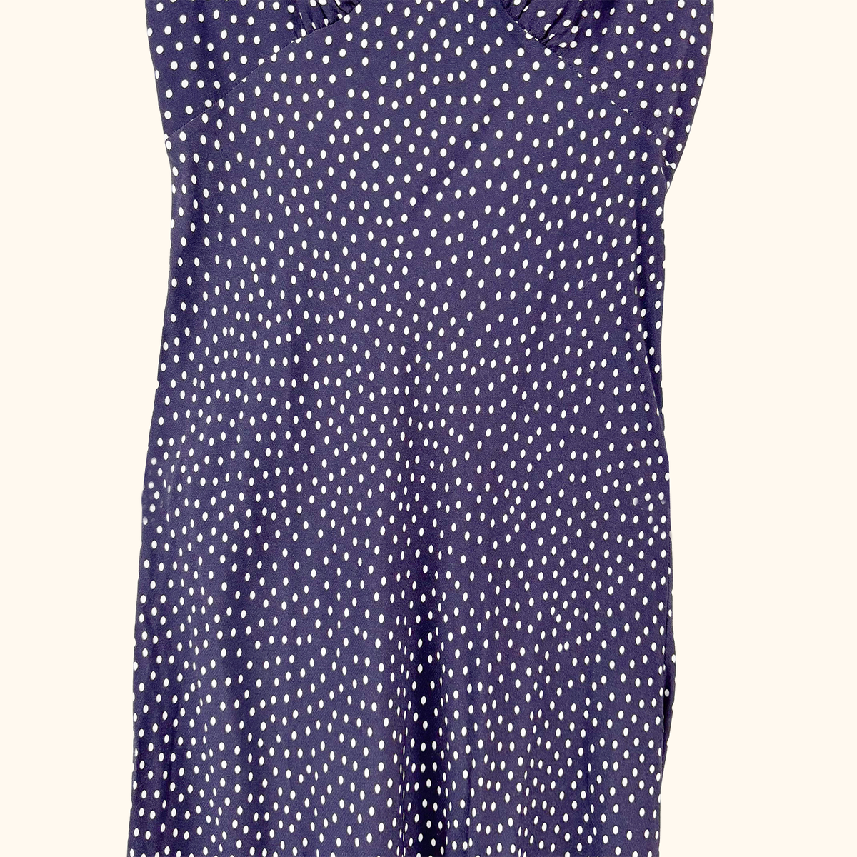 Rixo Sandrine Navy Polka Dot Midi Dress - Size 12