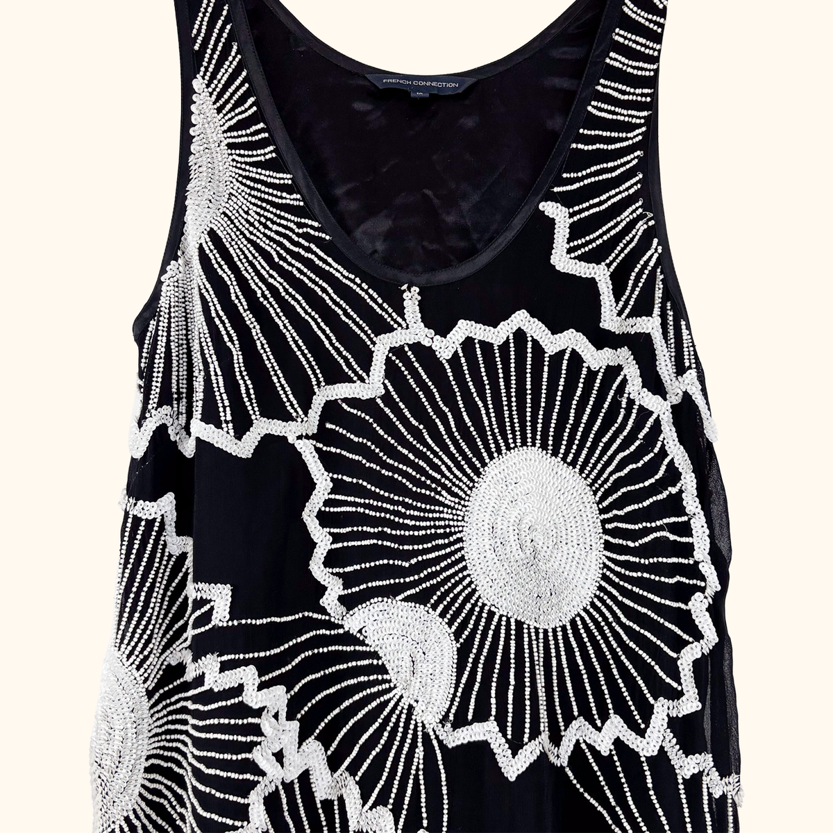 French Connection Beaded Mini Dress - Size 10