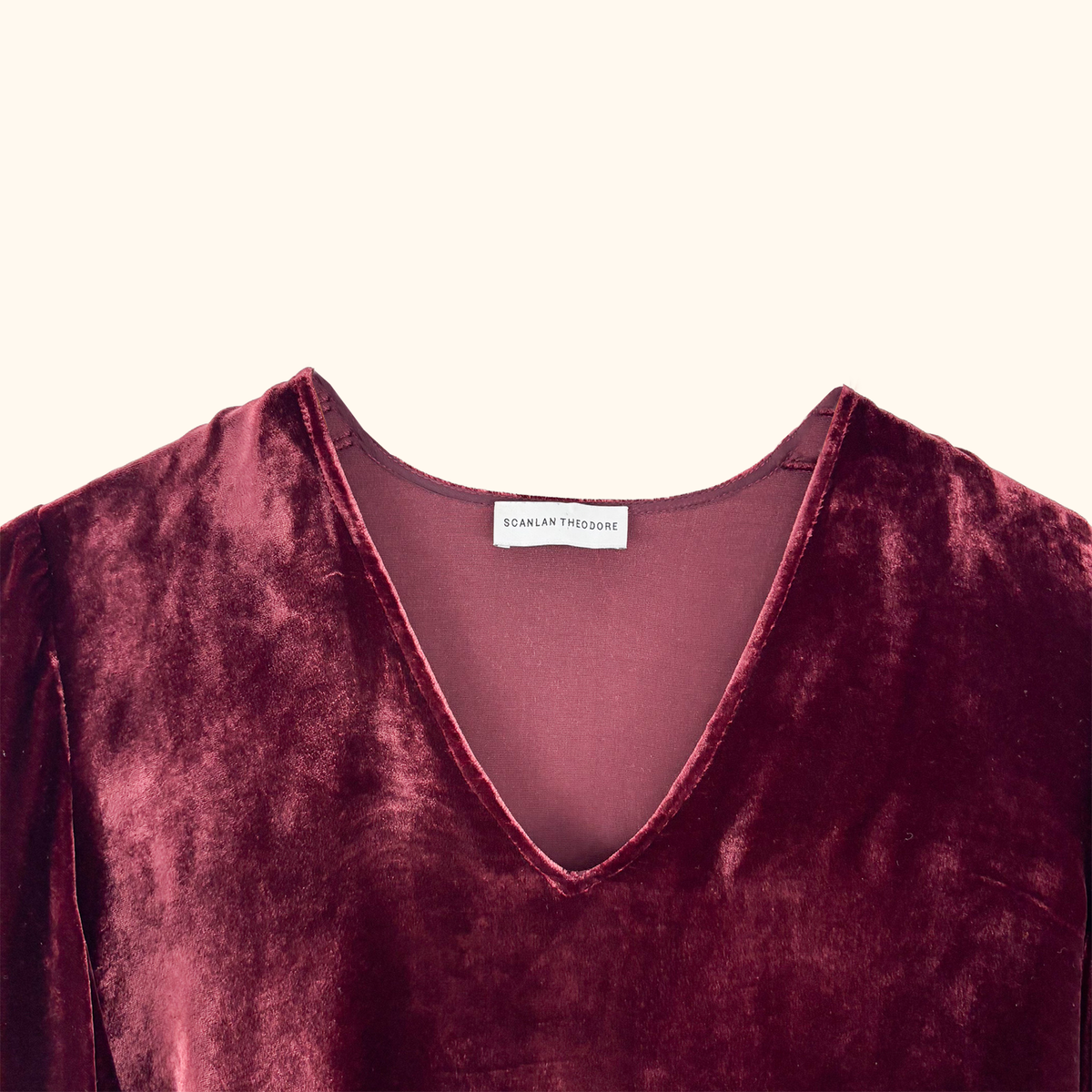 Scanlan Theodore Burgundy Velvet Blouse - Size 6