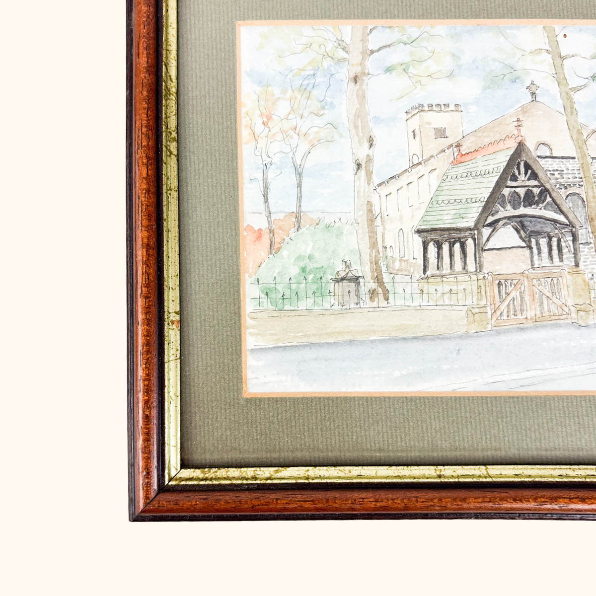 Framed Church Watercolour Painting William Spry