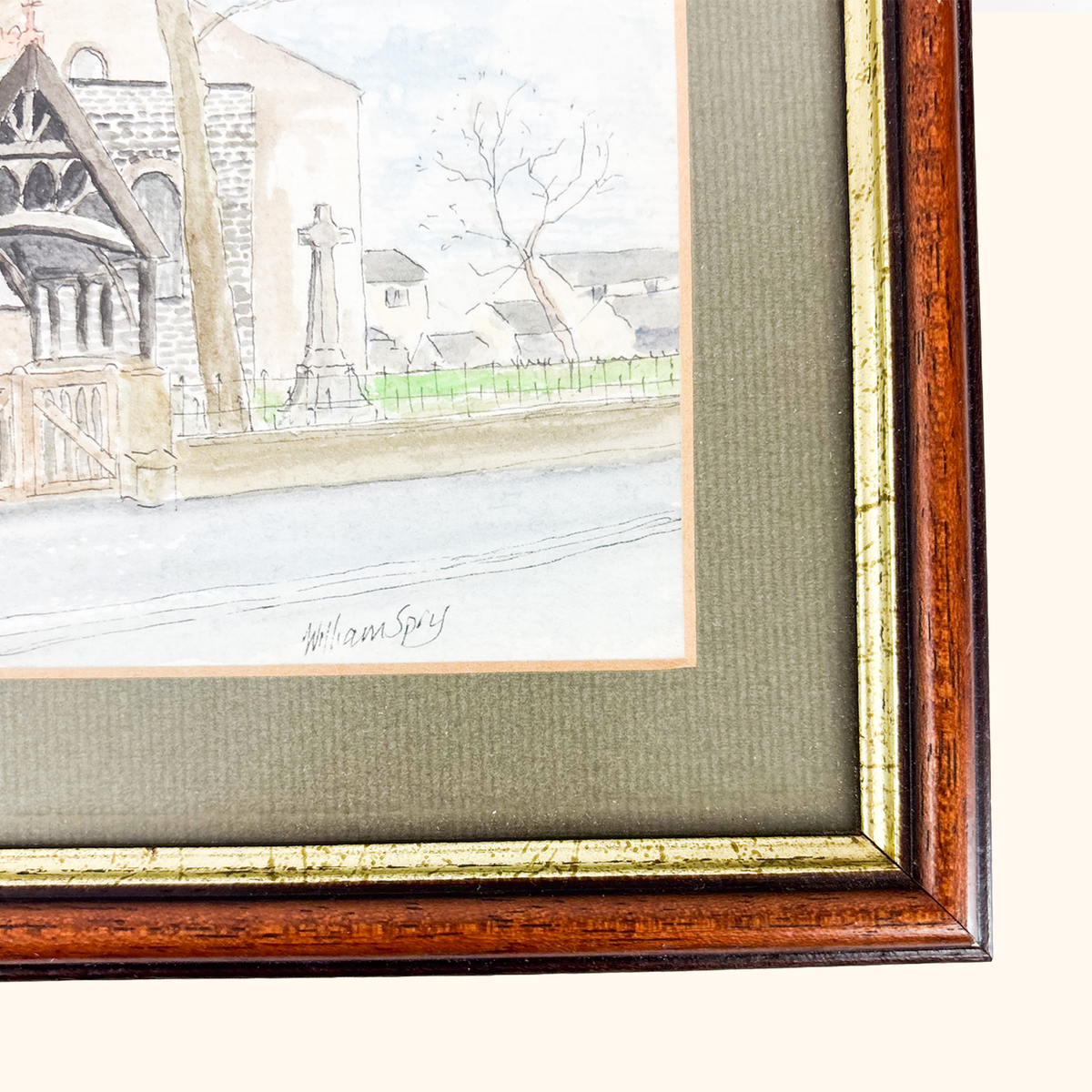 Framed Church Watercolour Painting William Spry