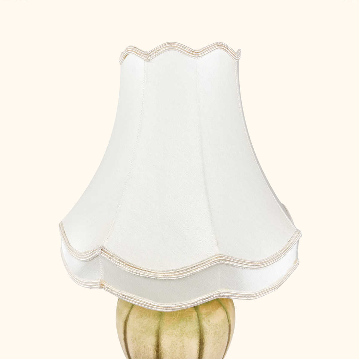 Large Ceramic Table Lamp Cream Bell Shade Vintage 1997