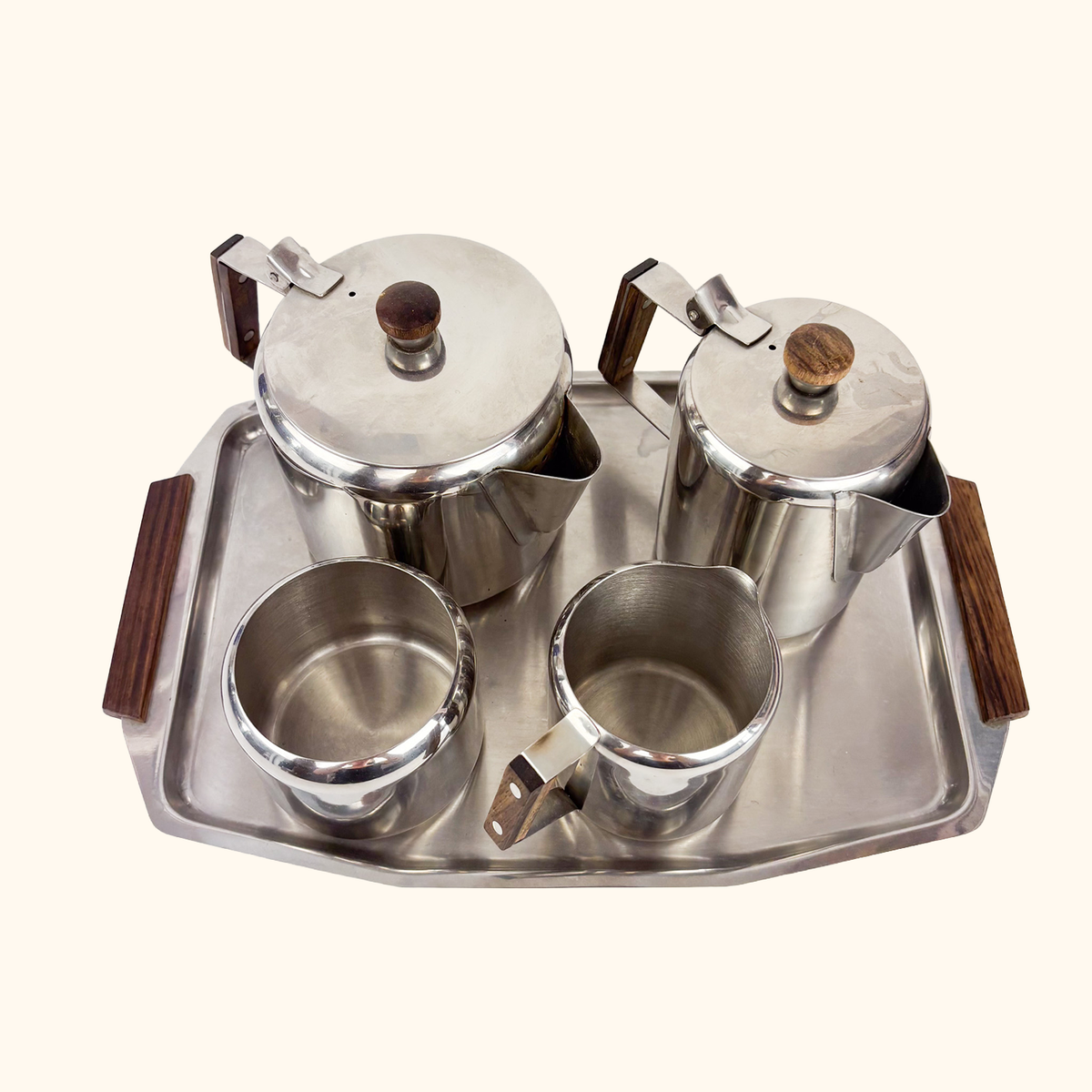 Mid Century Stainless Steel Tea Coffee Set