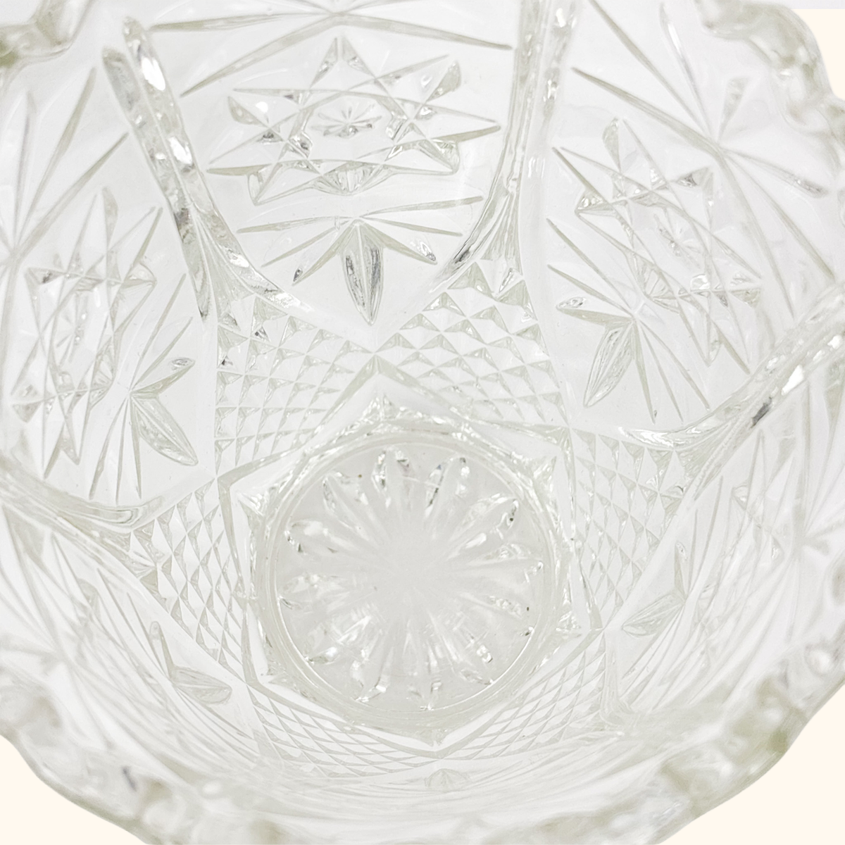 Bohemian Crystal Clear Cut Glass Vase