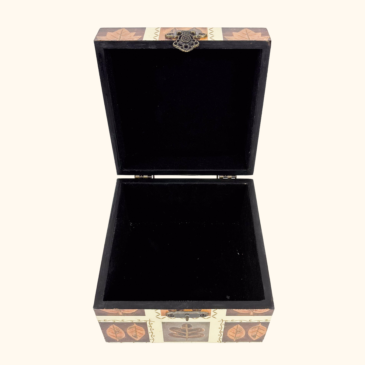 Autumn Leaf Wooden Jewellery Box Set Brown