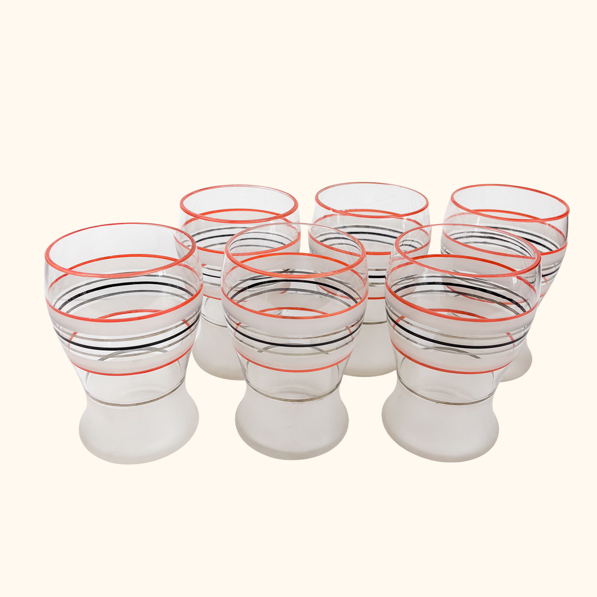 Vintage 1950s Lemonade Pitcher and Glasses Set 7pc