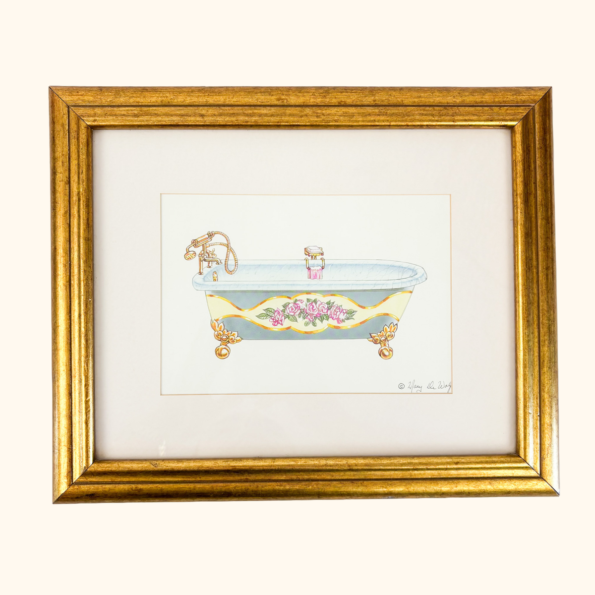 Mary De Wolf Victorian Clawfoot Bathtub Framed Print