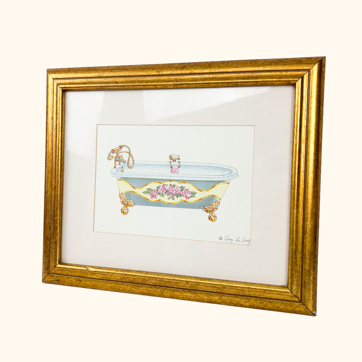 Mary De Wolf Victorian Clawfoot Bathtub Framed Print