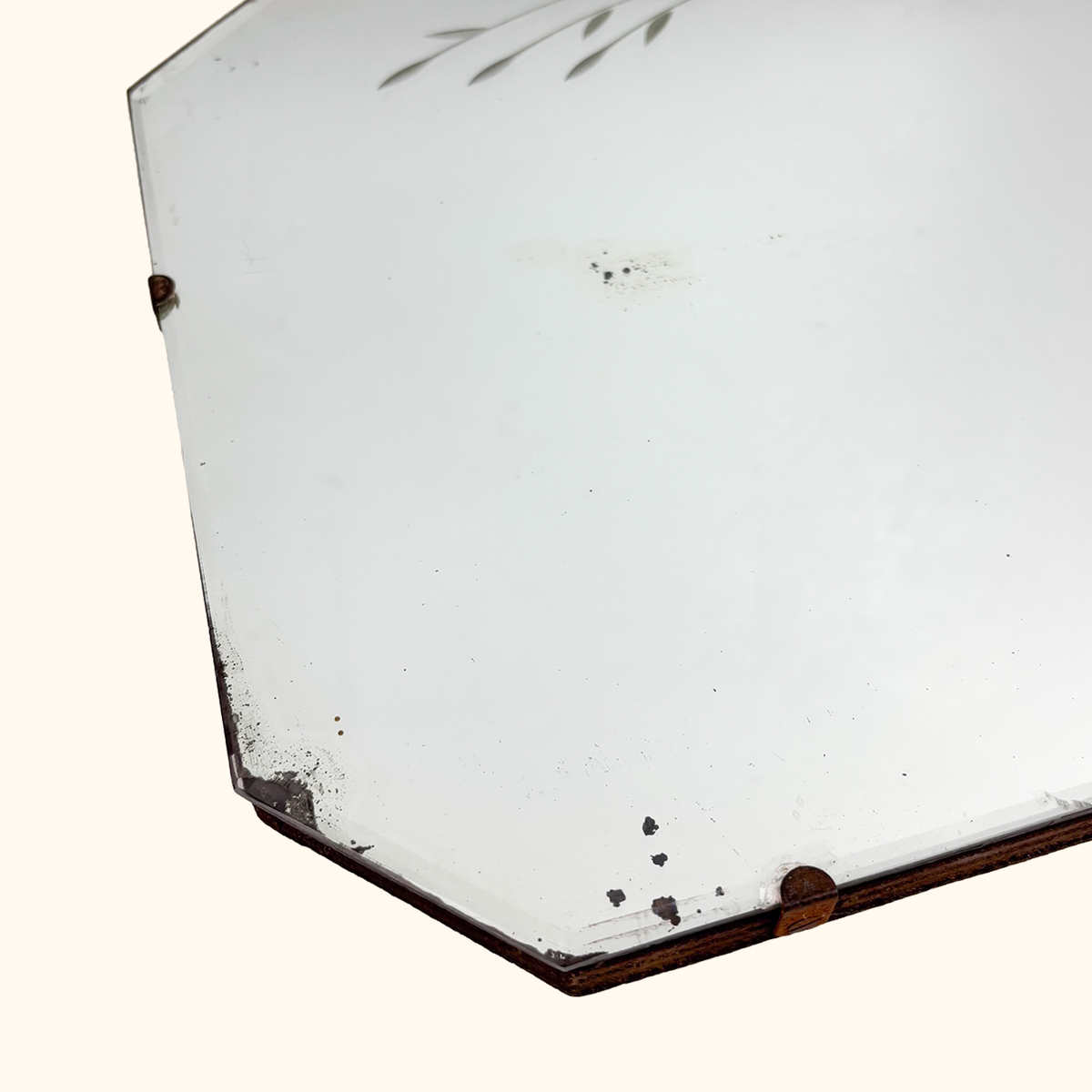 Art Deco Style Reverse Etched Frameless Mirror