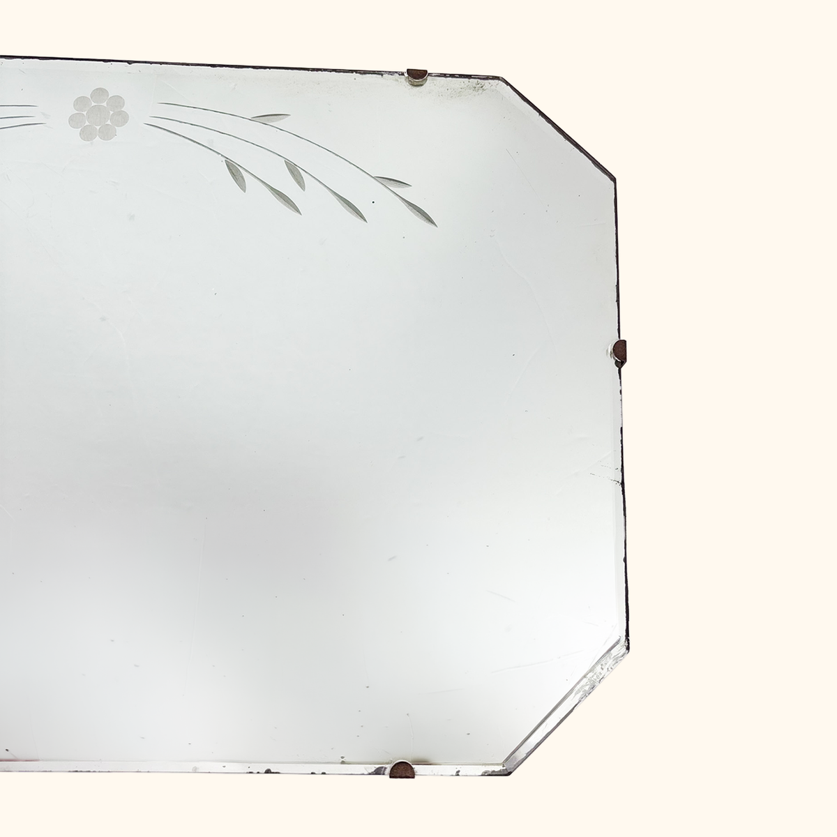 Art Deco Style Reverse Etched Frameless Mirror