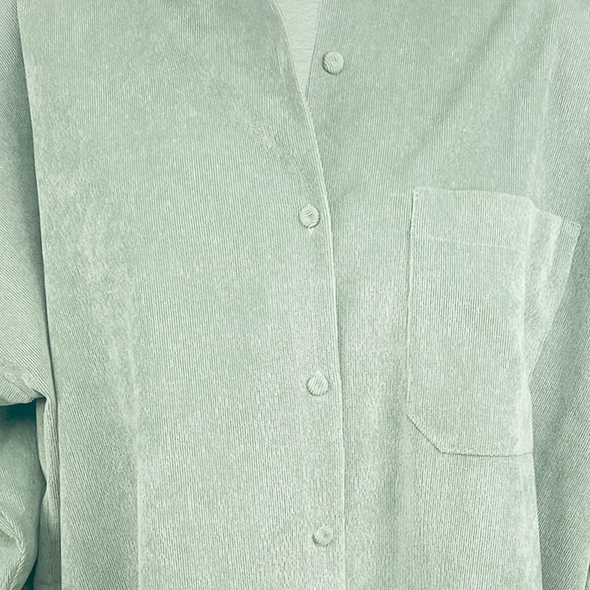 Zara Mint Green Corduroy Shirt - Size Large - - Tops & Shirts