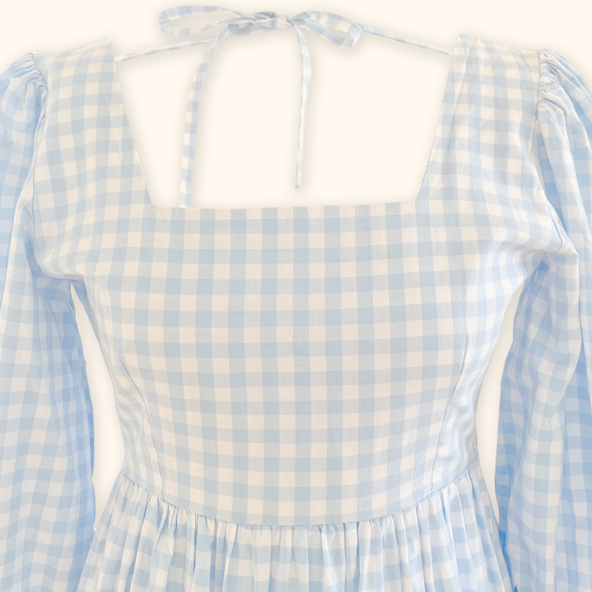 Molby The Label Blue Gingham Midi Dress - Size 8 -  - Dresses