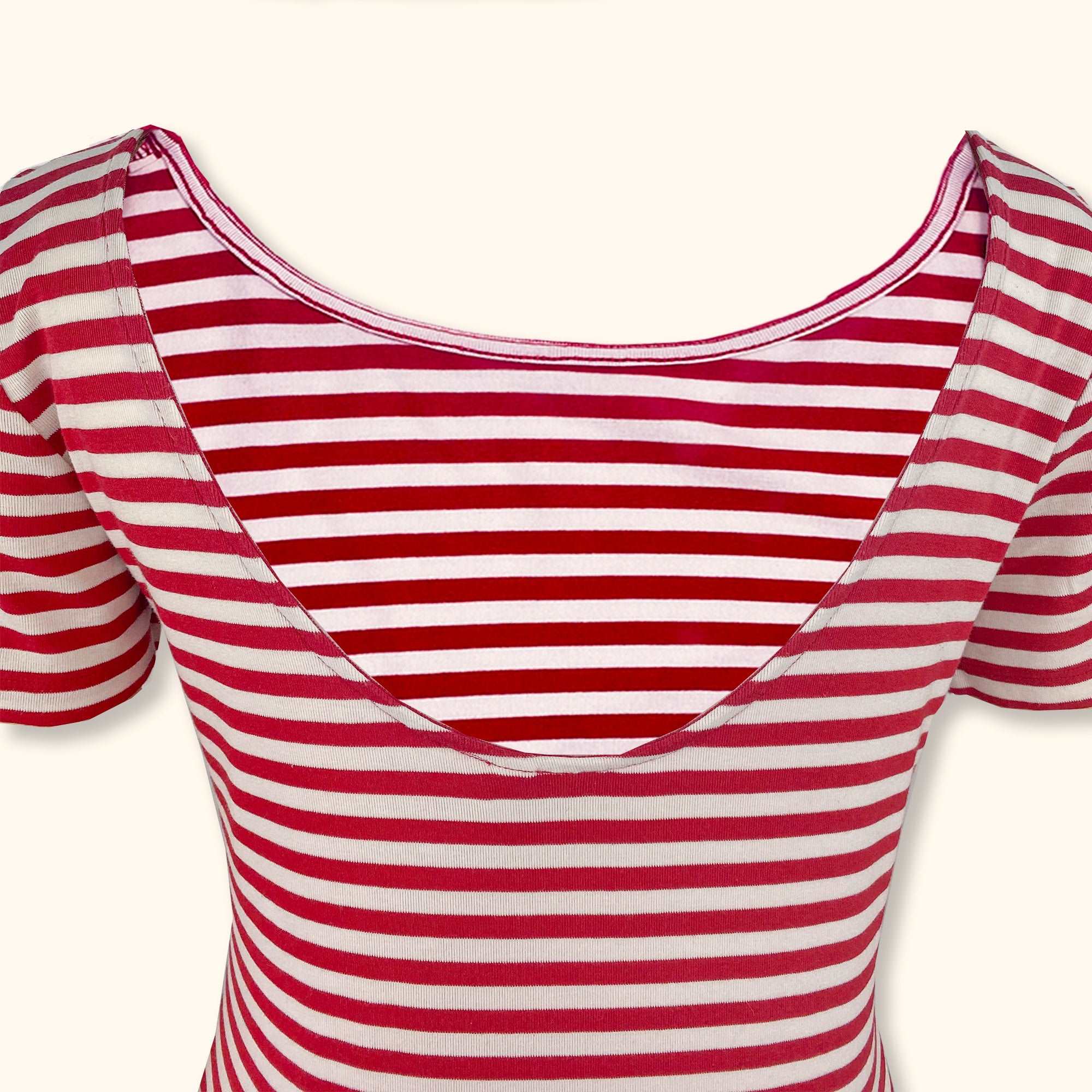 & Other Stories Red Stripe Short Sleeve Dress - Size 14 - - Dresses