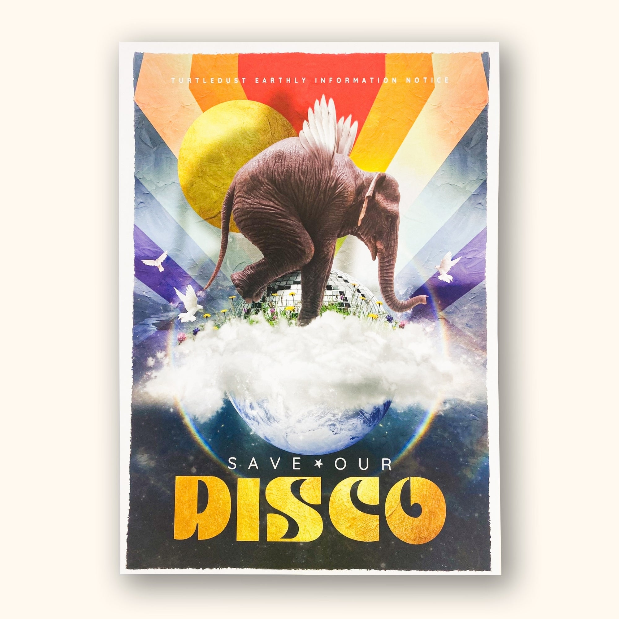 Turtledust Save Our Disco Unique Print 30cm x 42cm - - Artwork