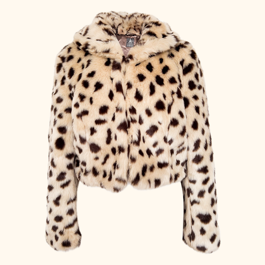 Atmosphere Faux Fur Leopard Print Cropped Jacket - Size 14 Atmosphere