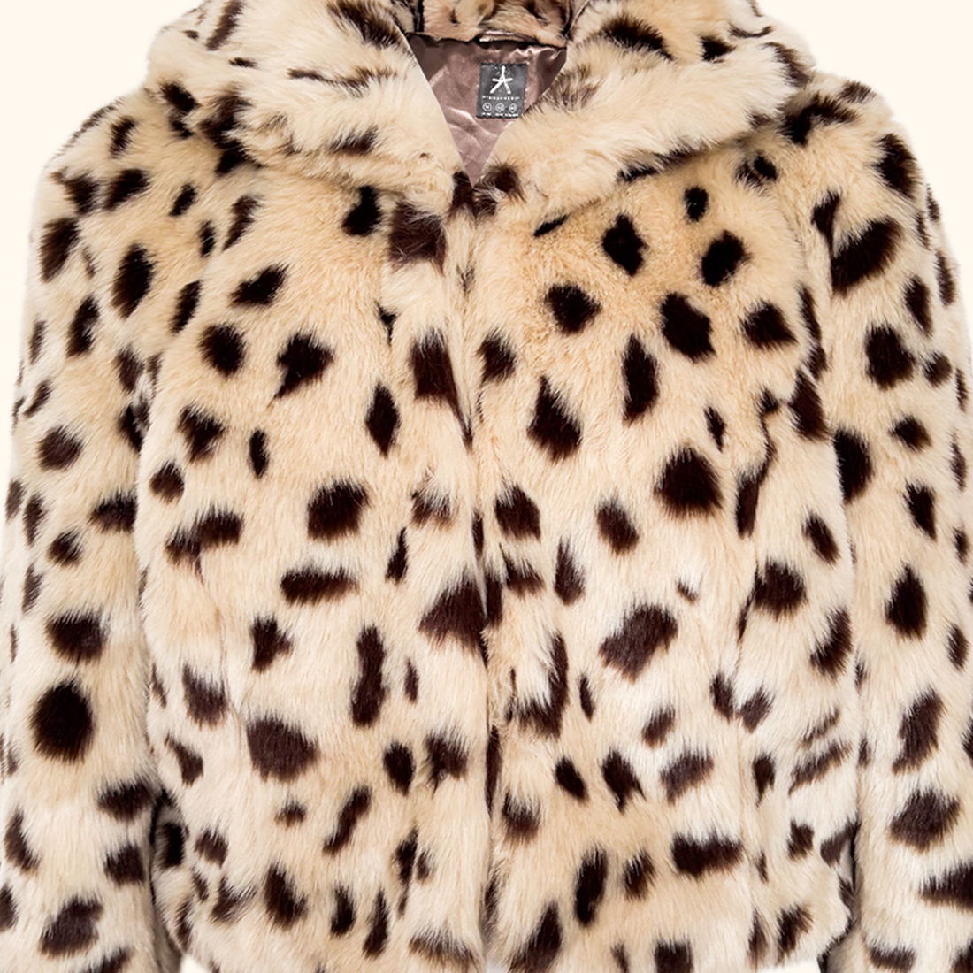 Atmosphere Faux Fur Leopard Print Cropped Jacket - Size 14 Atmosphere